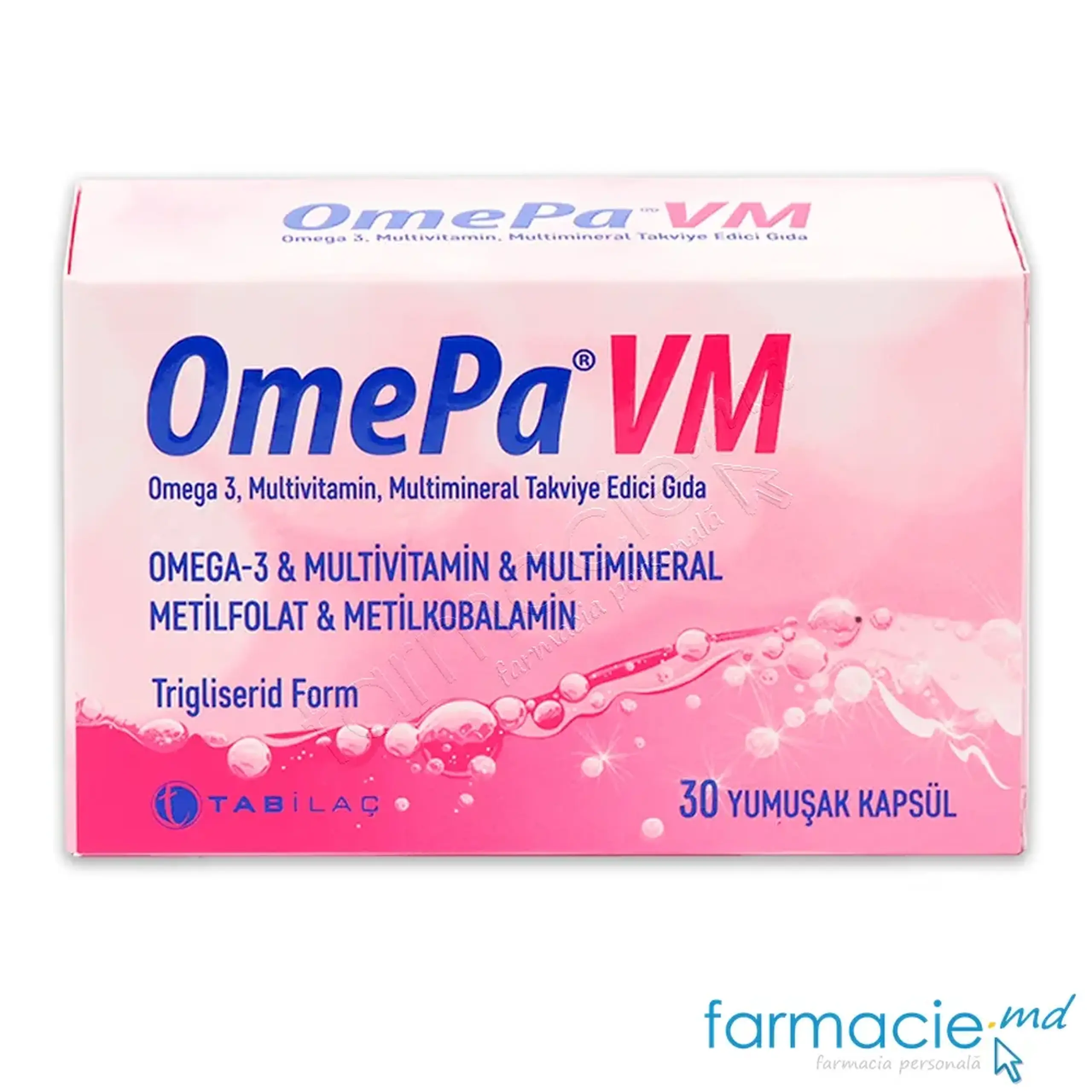 OMEPA VM Omega 3 500mg+Vitamine+Minerale caps.gelatin.N30 Tab Ilac