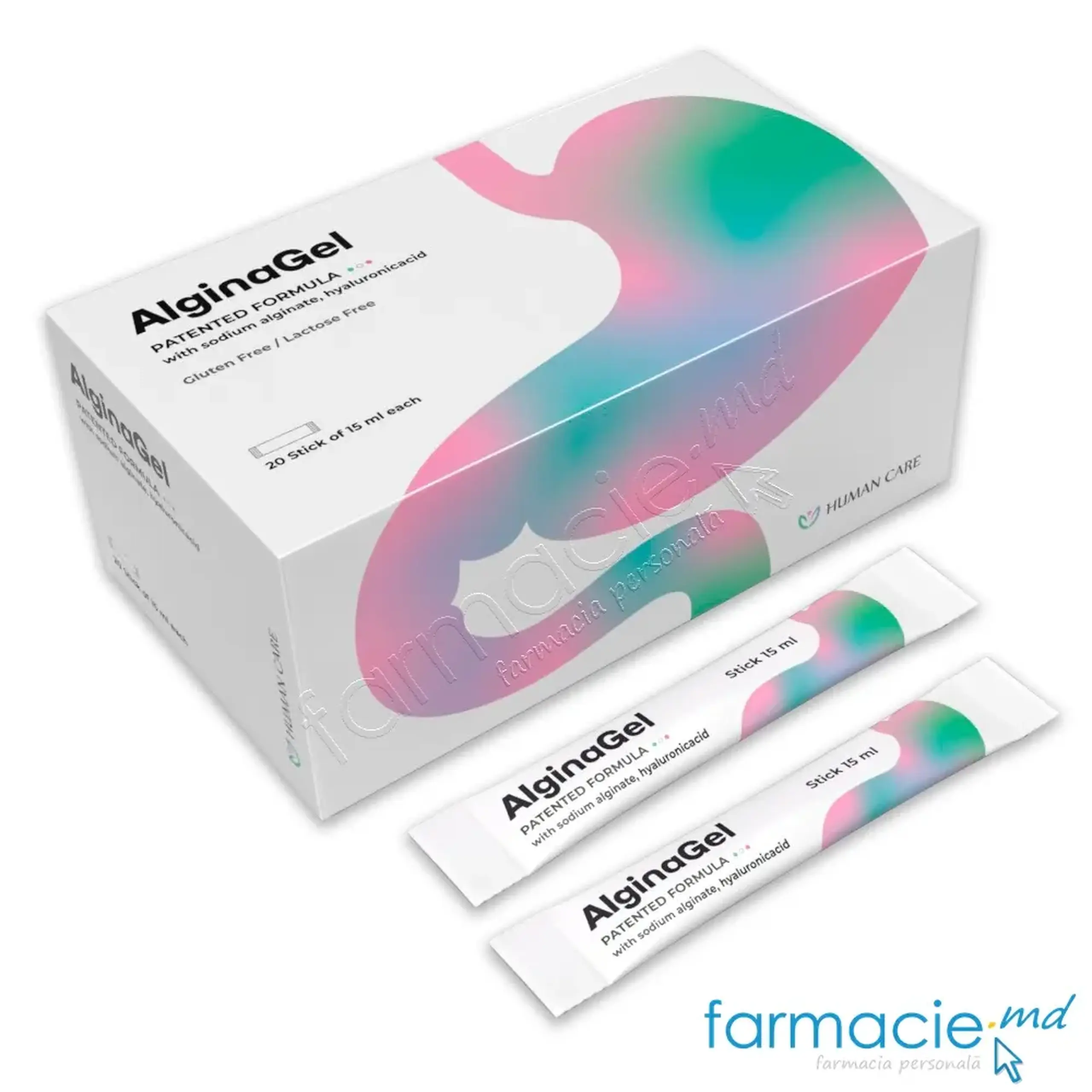 AlginaGel stick 15ml N20 (reflux pirozis-dupa masa) Human Care