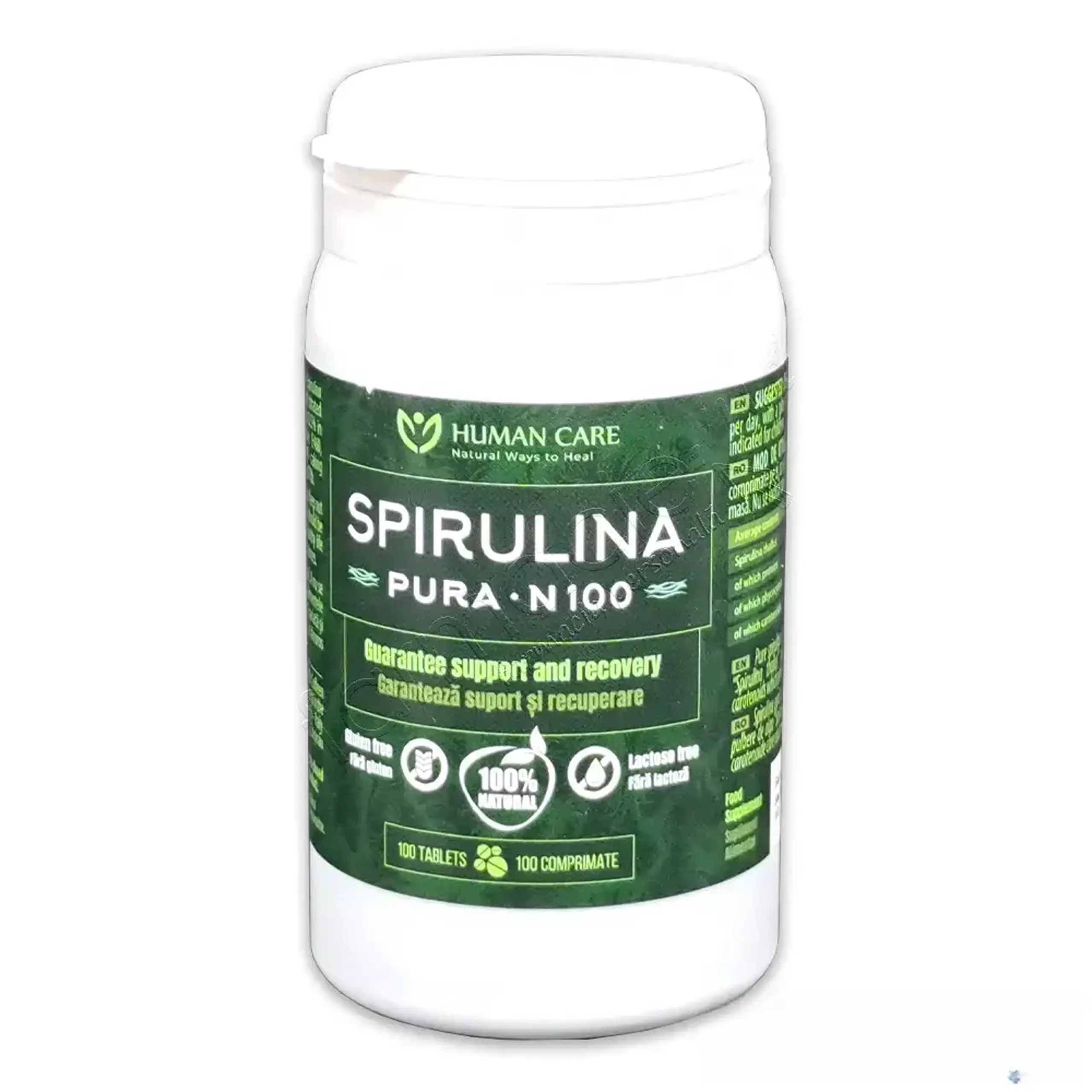 Spirulina 100% Pure Organic 400mg comp. N100 Human Care