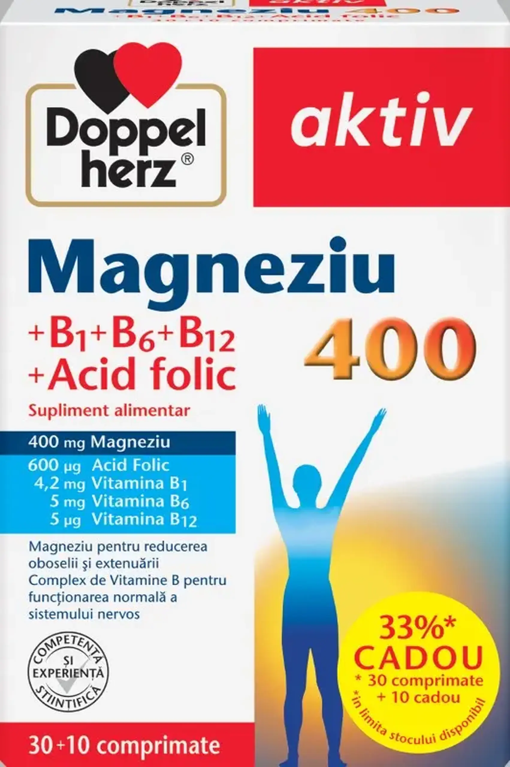 Magneziu 400mg+Vit B+Ac.Folic comp. N30+10 Doppelherz
