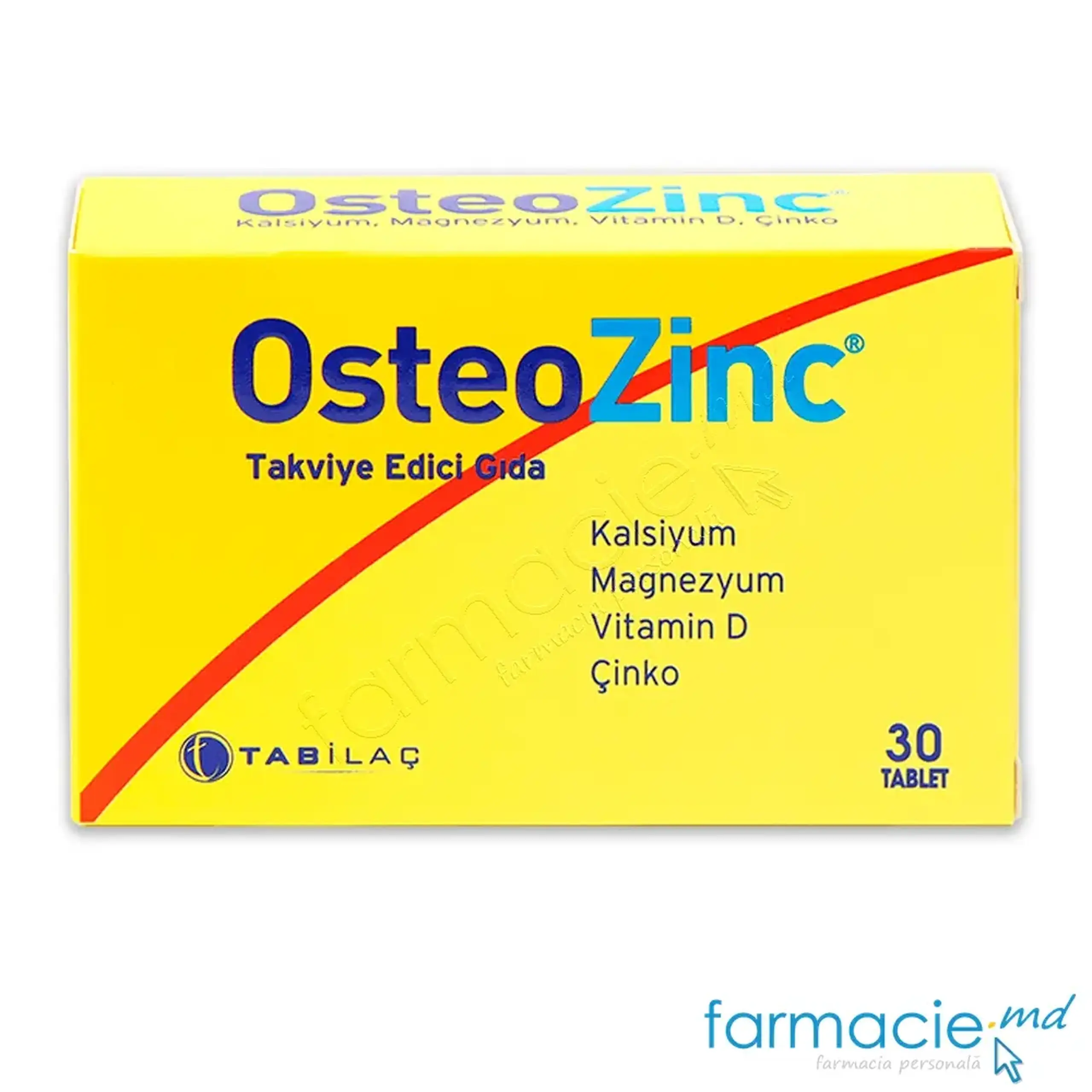 OsteoZinc Ca+D3+Mg+ Zn comp. N30 TAB ILAC