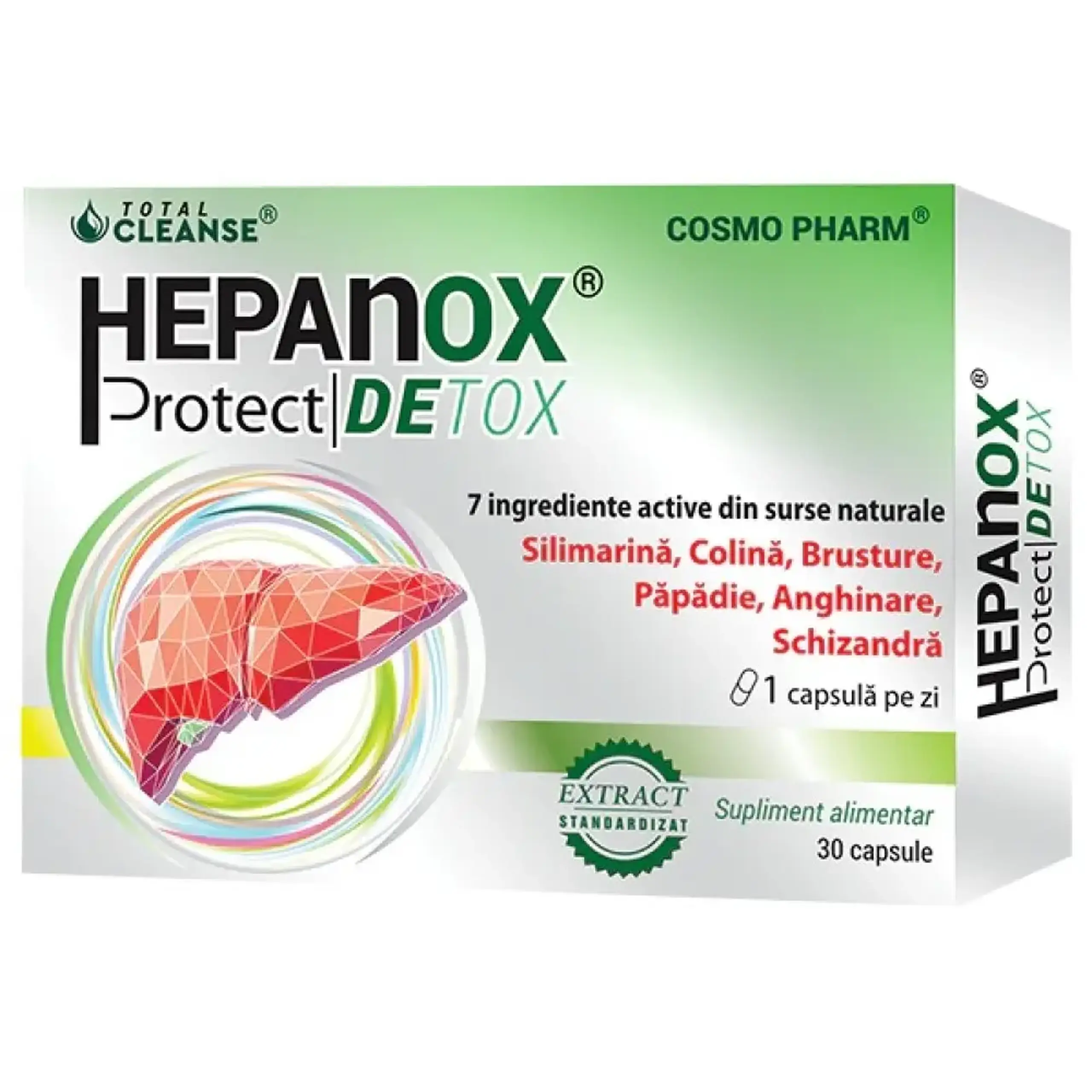 Hepanox Protect Detox Ficat si Bila caps. N30 Cosmo Pharm