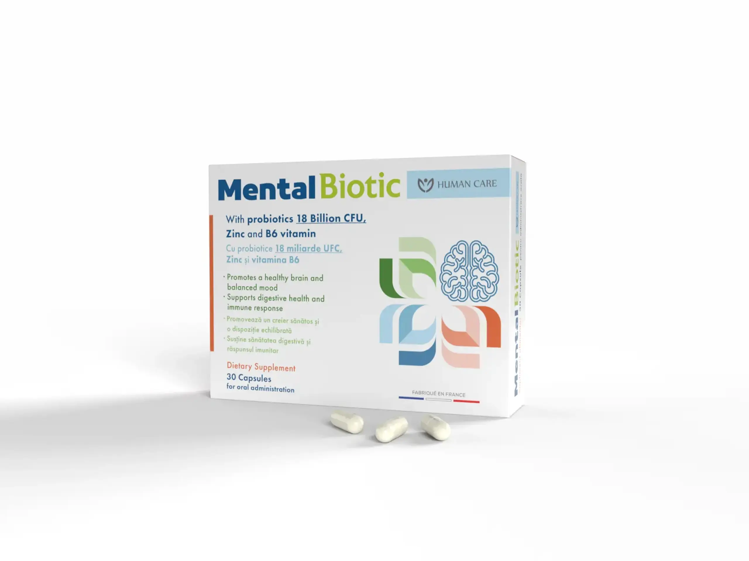 MentalBiotic 18Mld Probiotice+Zinc+Vit.B6 caps. N30 (6ani+) Human Care