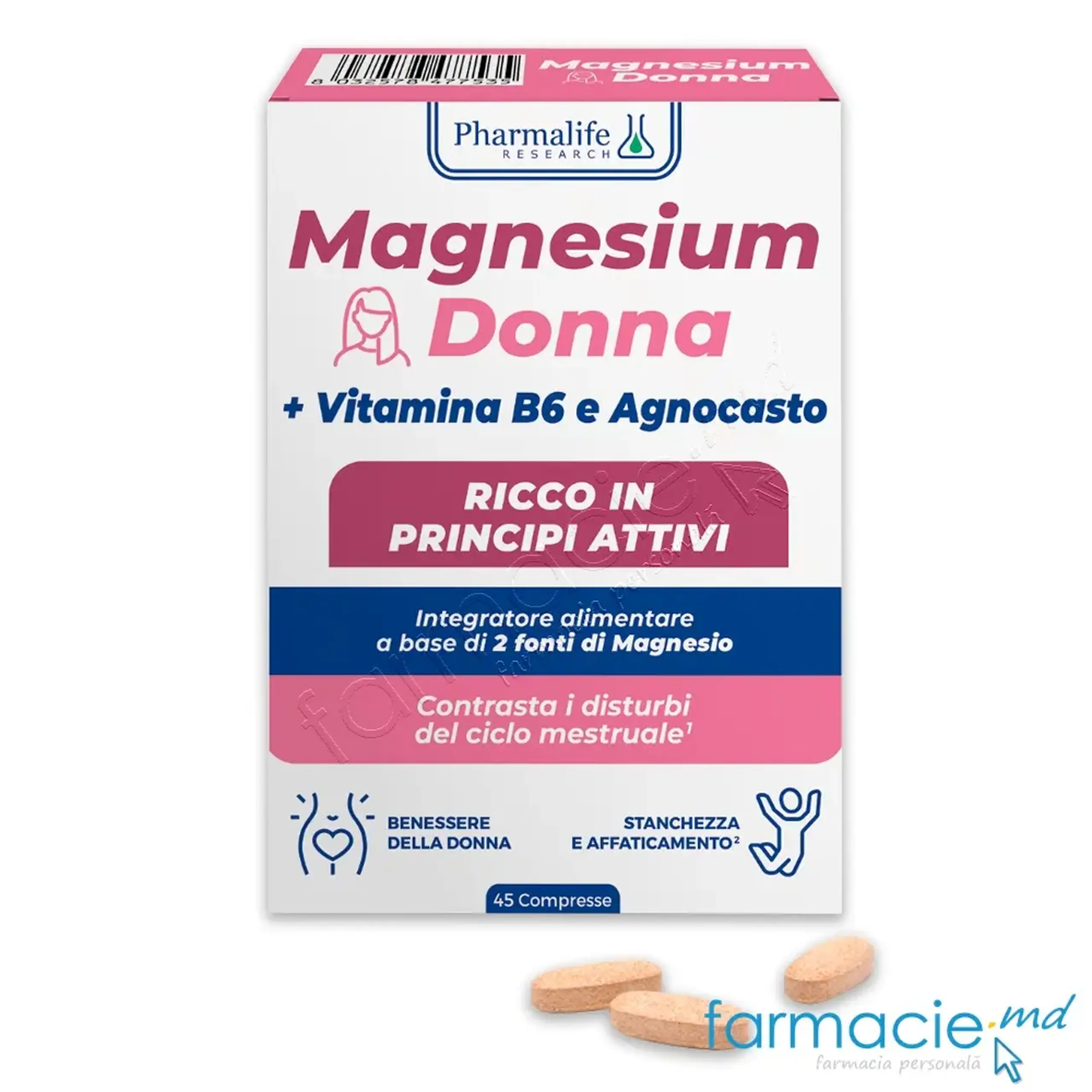 Magneziu Dona B6+Agnocasto (reglarea ciclului menstrual) comp.N45 Pharmalife