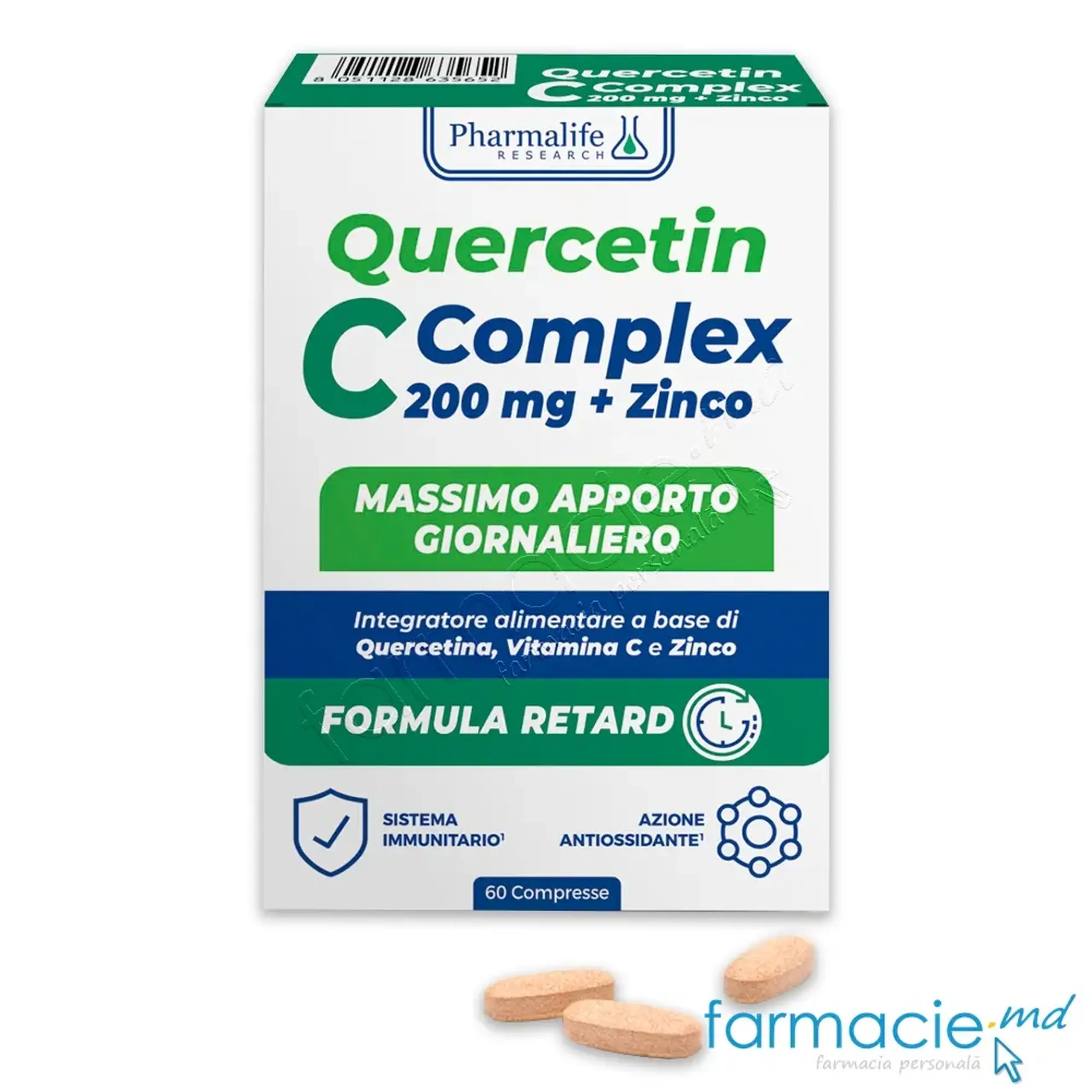 Quercetin Complex C+Zinc (antioxidant,imunitate) comp.N60 Pharmalife