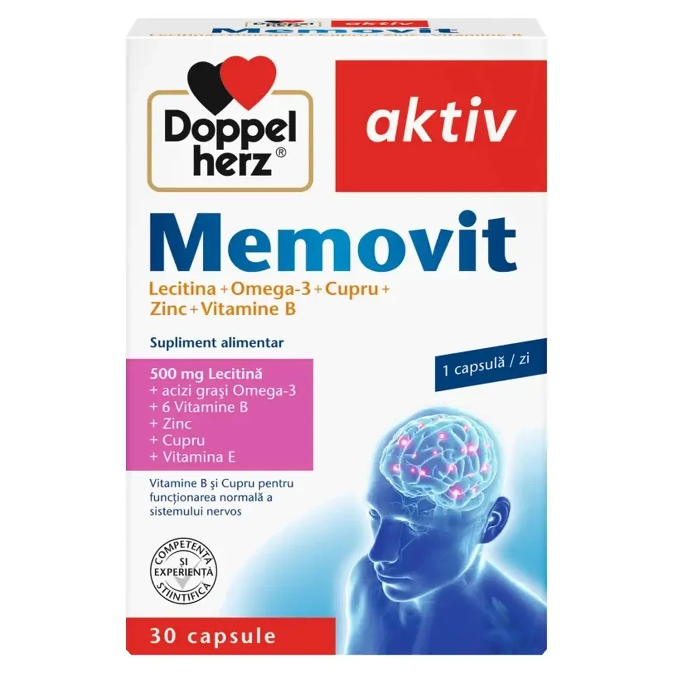 Memovit (Lecitina+Omega+Cu+Zn+Vit.B) caps. N30 Doppelherz