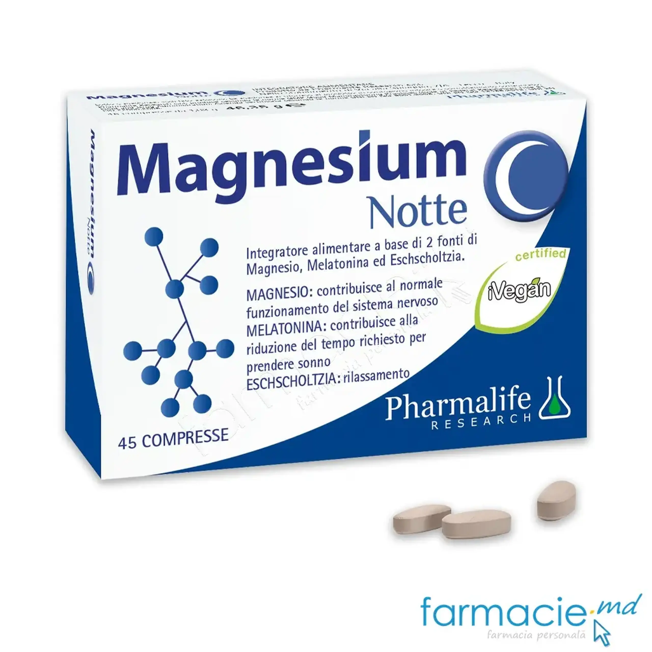 Magnezium Notte (Mg+melatonina) comp.N45 Pharmalife
