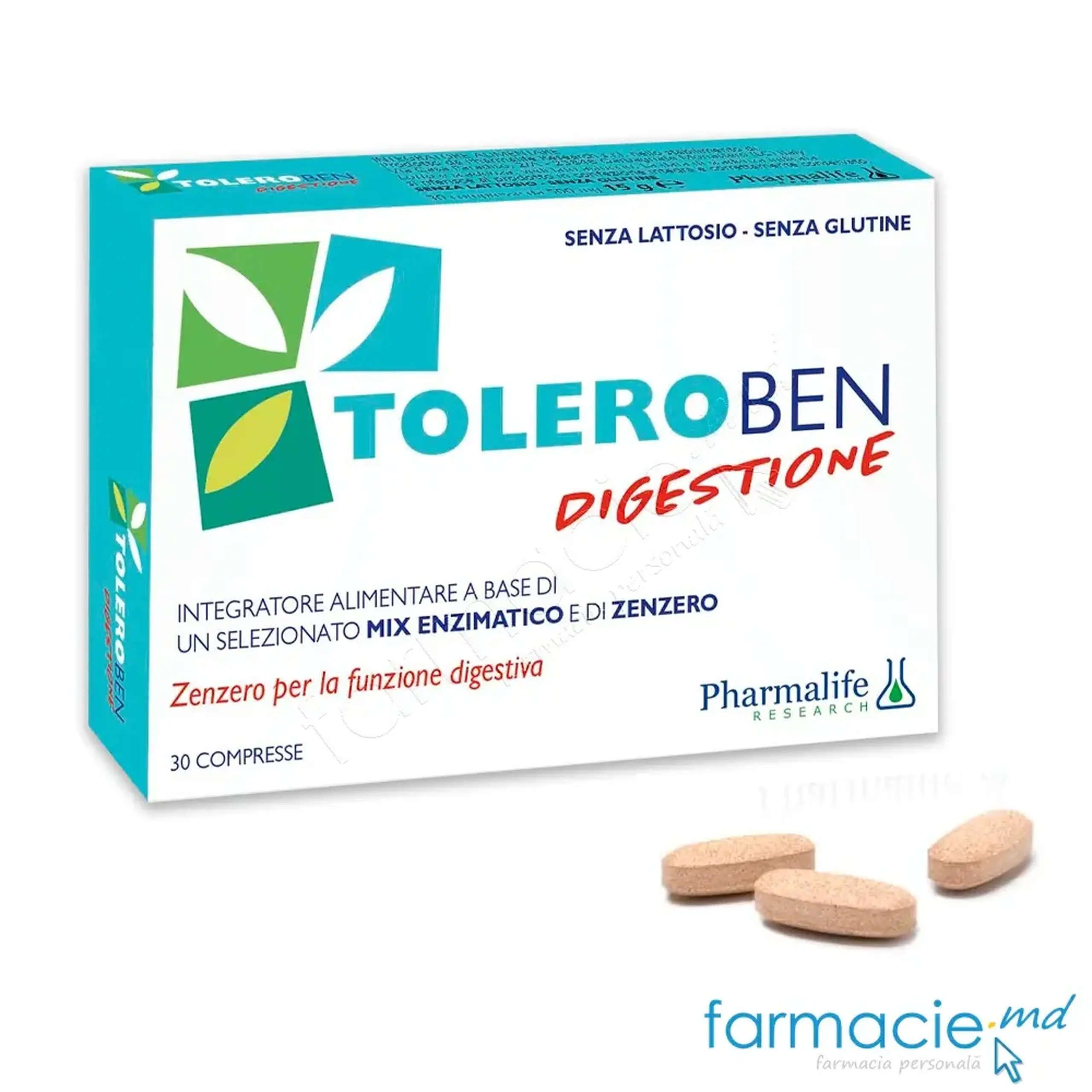 Toleroben Digestie (enzyme pancreatice+ghimbir) comp.N30 Pharmalife