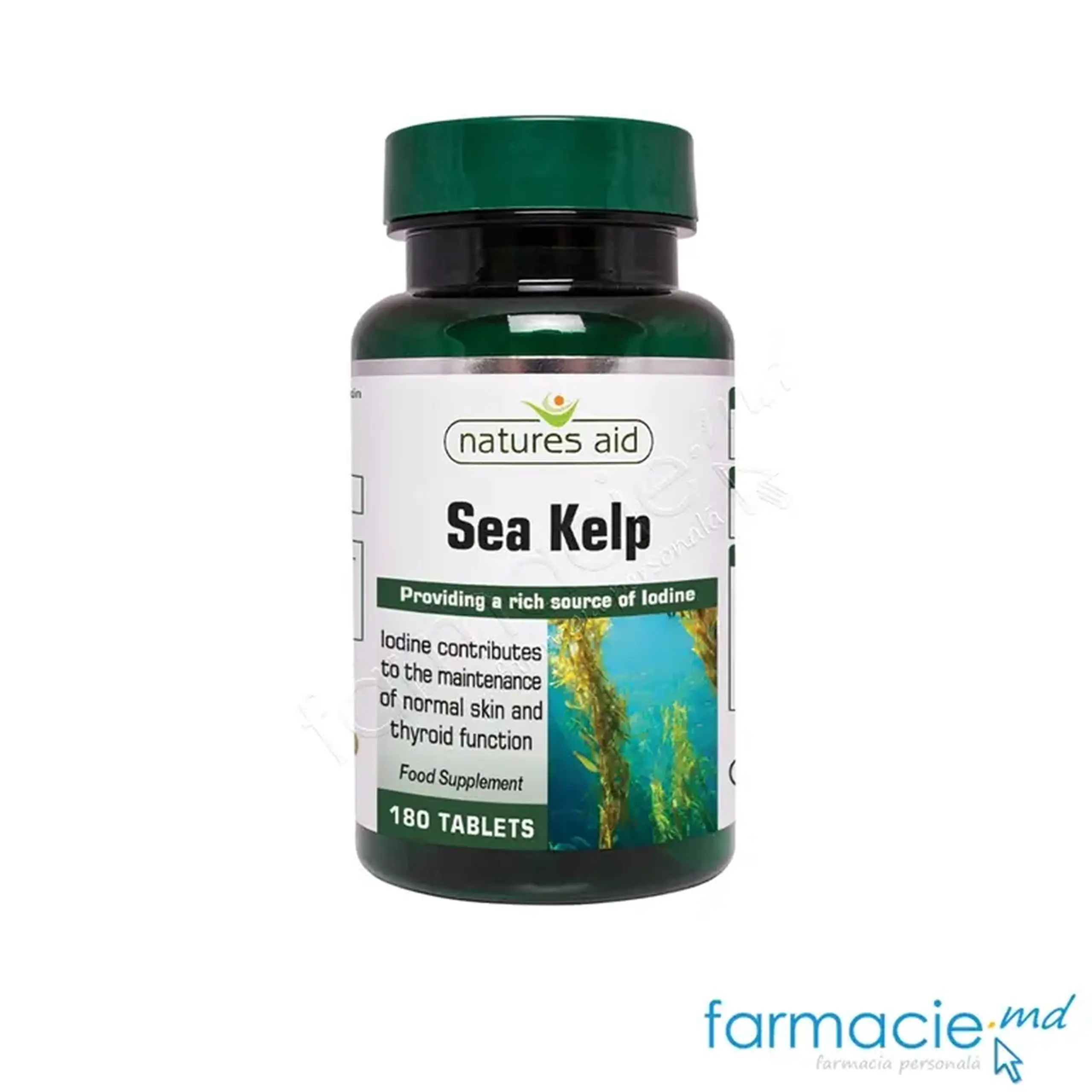 Sea Kelp (alge brune, tiroida, Iod 450 µg) comp. N180 Natures Aid