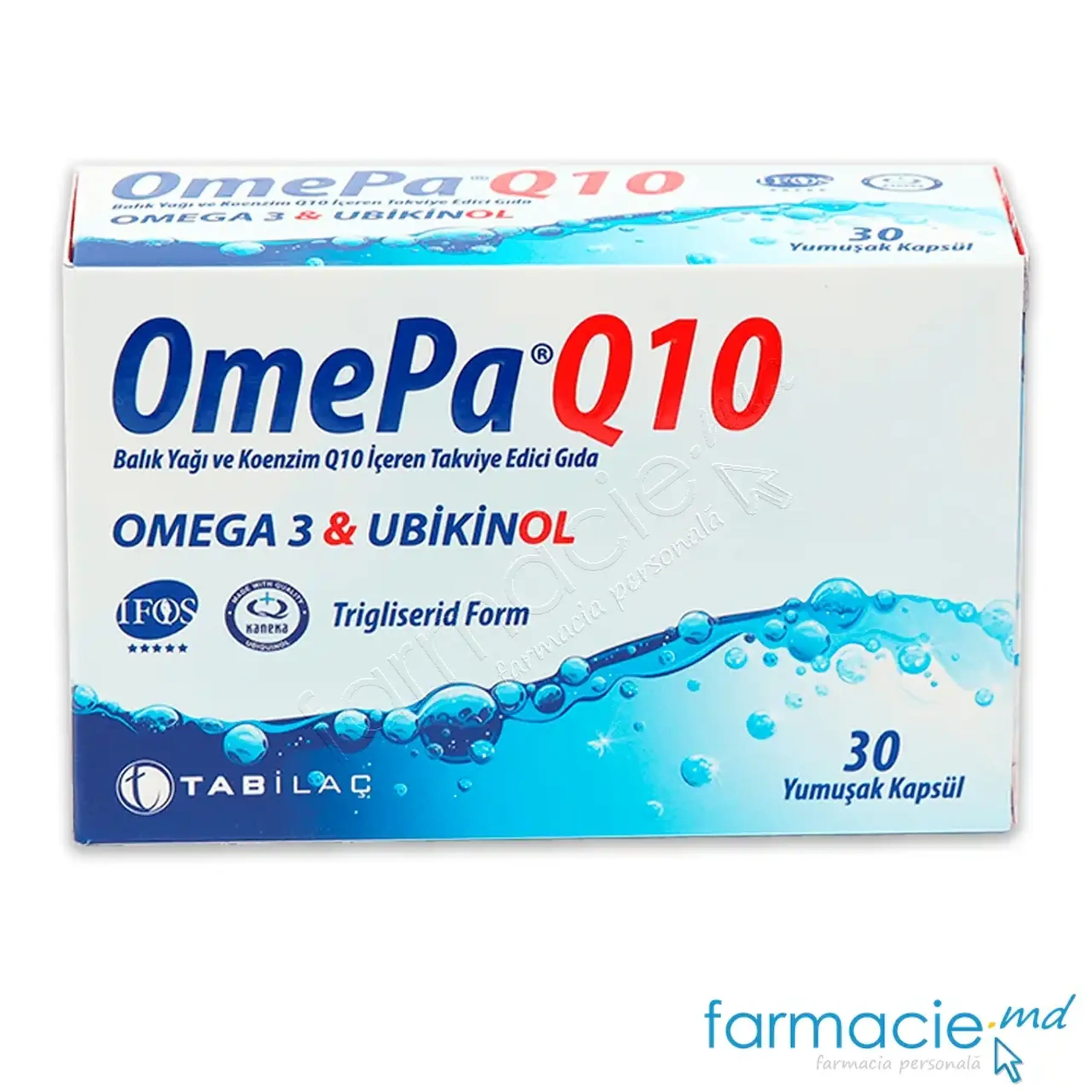 OMEPA Coenzima Q10 100mg+Omega3 900mg caps.gelatin.N30 Cardio Tab Ilac