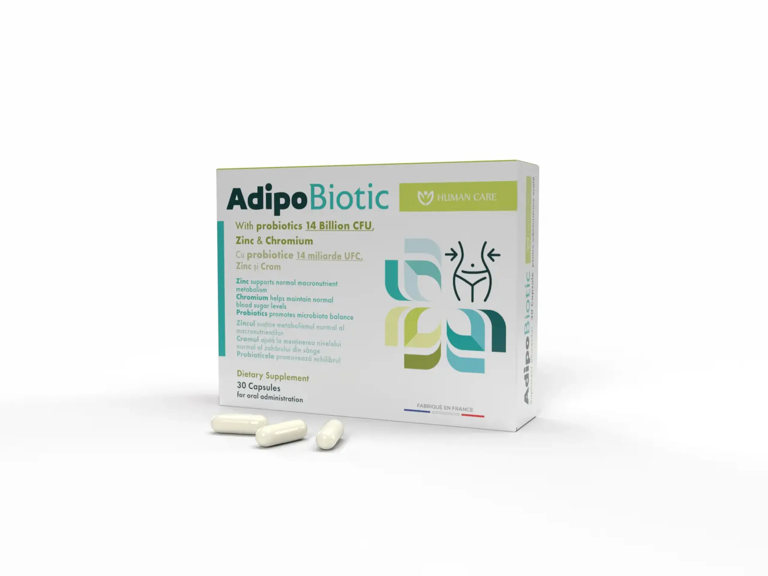 AdipoBiotic 14 Mld Zn Cr metabolism si controlul greutatii caps. N30 Human Care