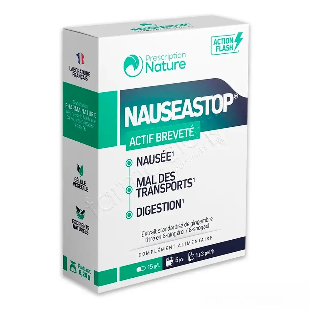 Nauseastop (stop greata, rau de miscare, stimulare digestie) caps. N15 Pharma Nature