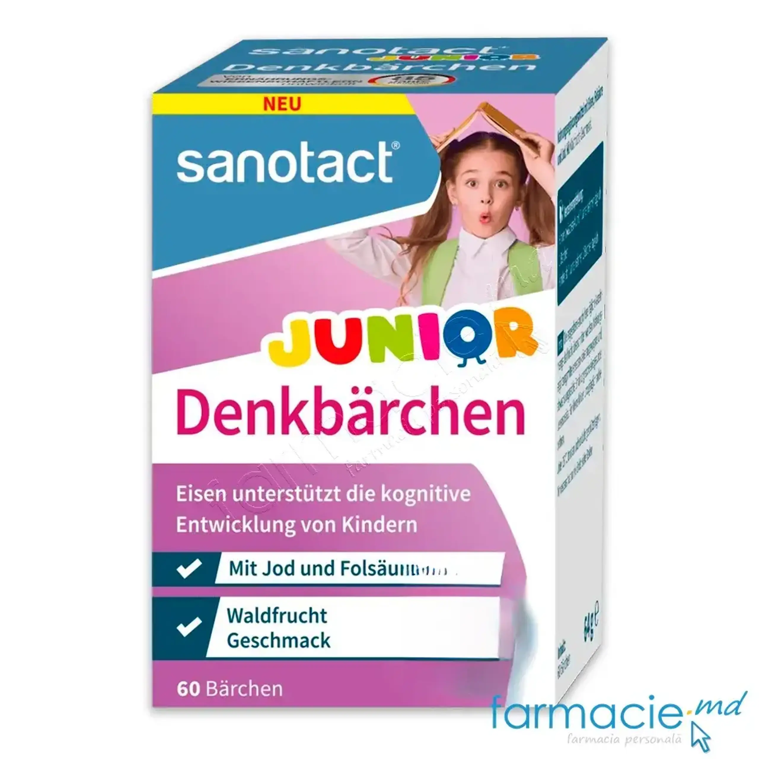 Junior Memorie (fier,iod,acid folic) virsta 4+ ursuleti N60 Sanotact