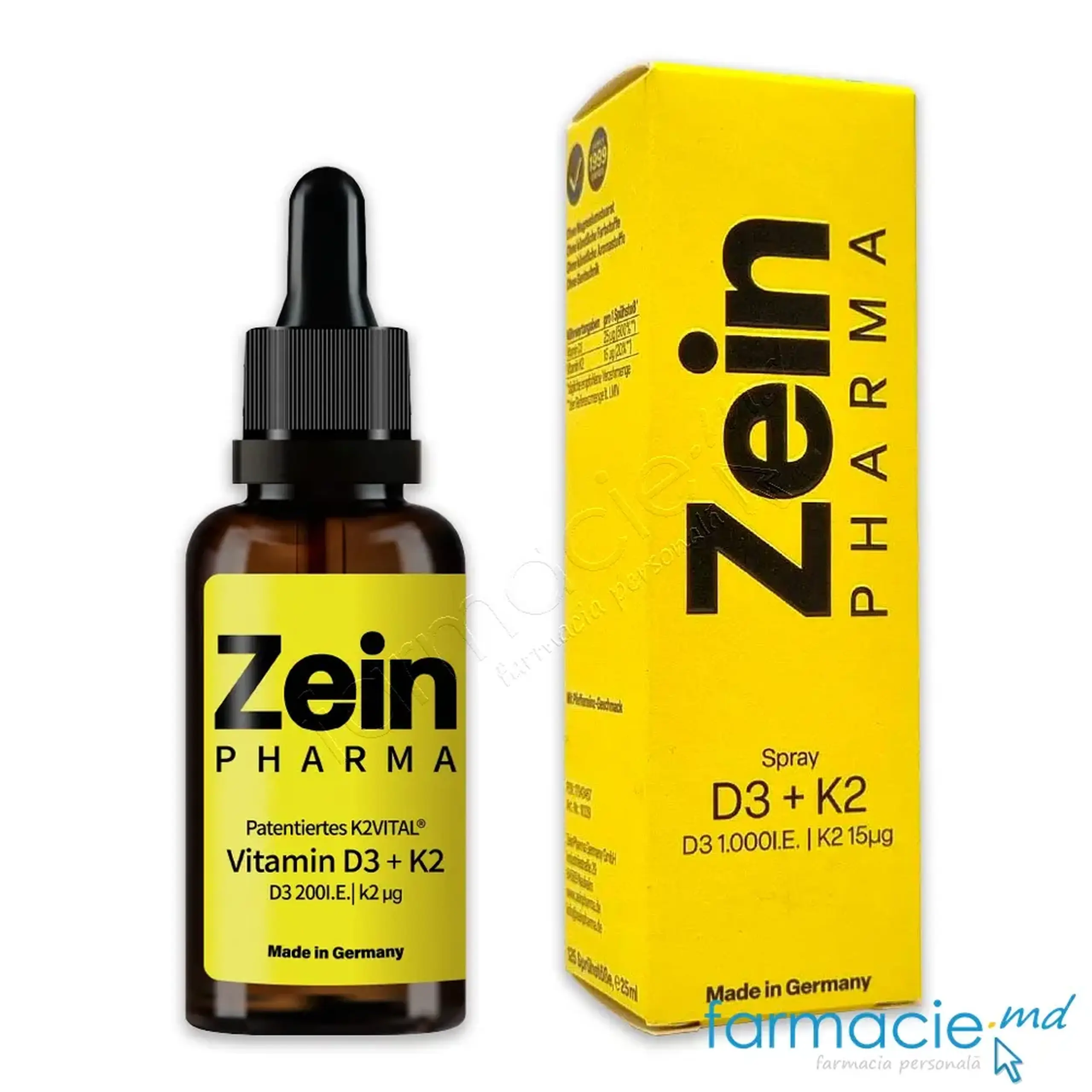 Vitamina D3+K2 (200 UI+15μg) Family 1+ picaturi 20ml ZeinPharma