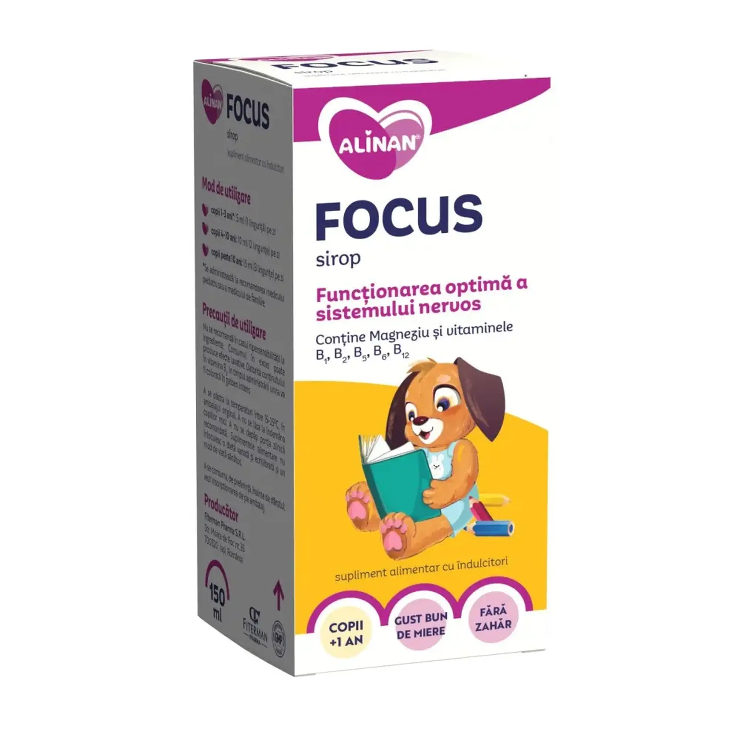 Alinan Focus sirop 150ml (+1an) (functionarea optima a sistemului nervos) + Fiterman