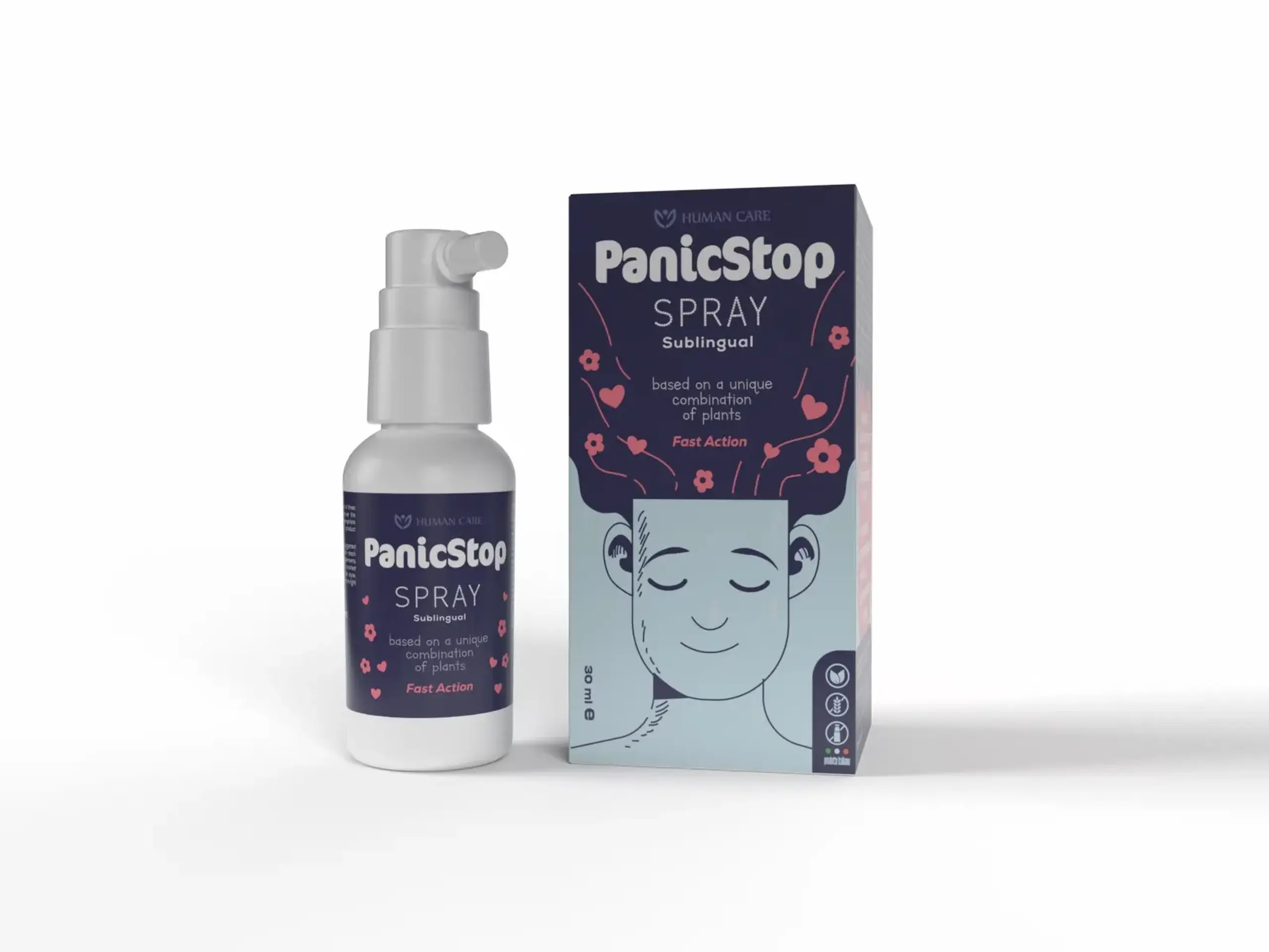 PanicStop natural spray sublingual (230 doze) 30ml Human Care