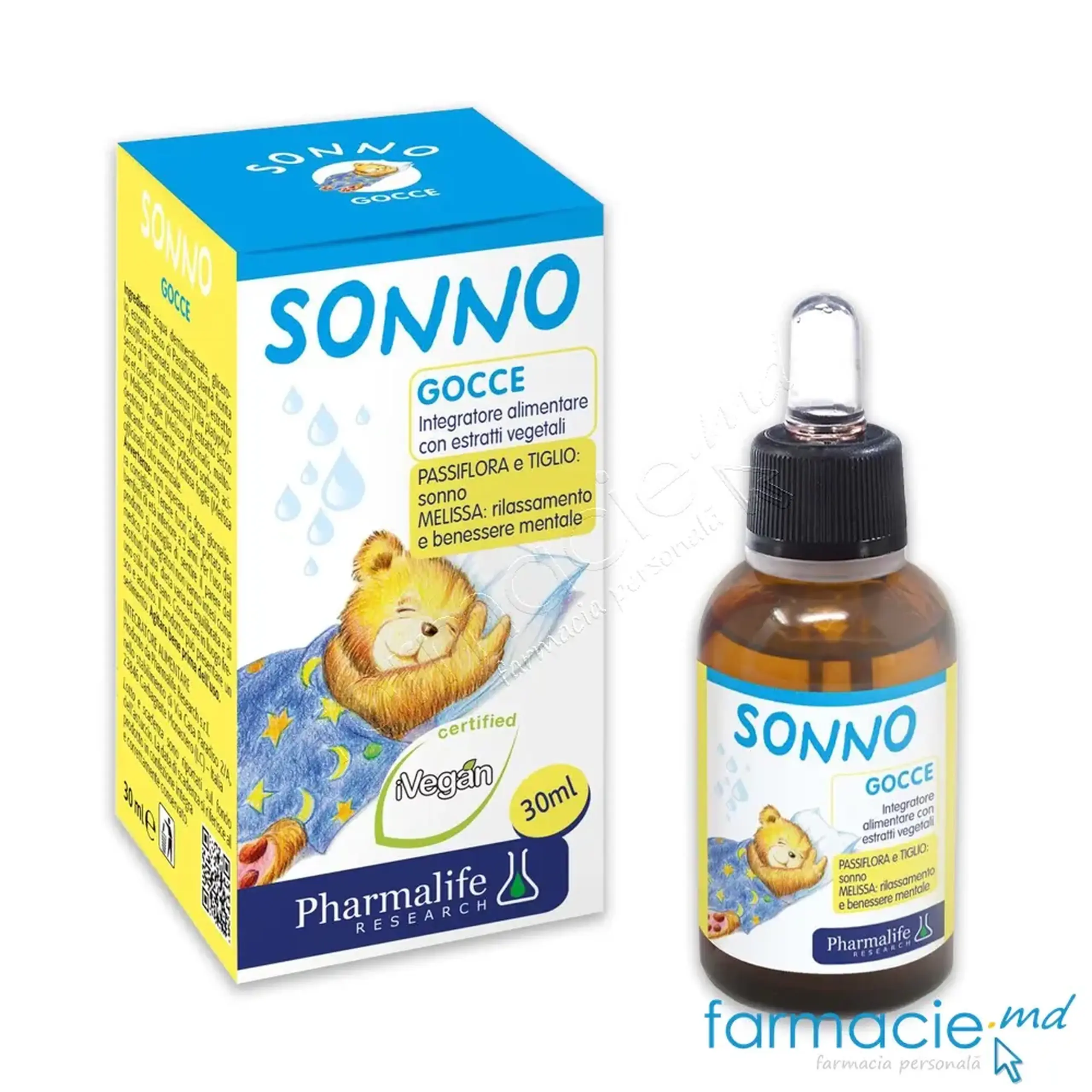 Sonno pic.30ml somn 6 luni-12 ani (passiflora,tei,melisa,fara melatonina) Pharmalife