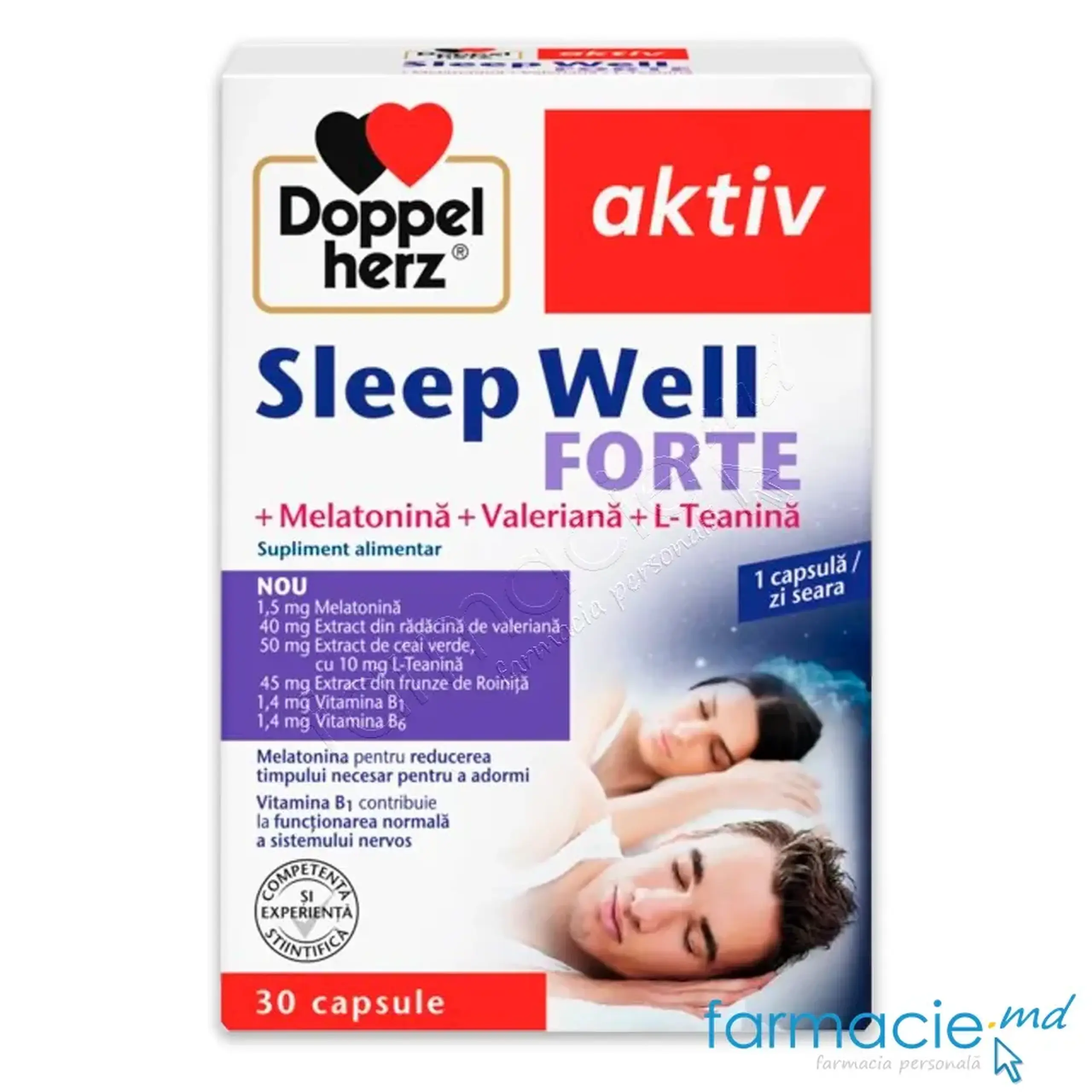 Sleep Well Forte Melatonină+Valeriana+L-Teanina caps.N30 Doppelherz