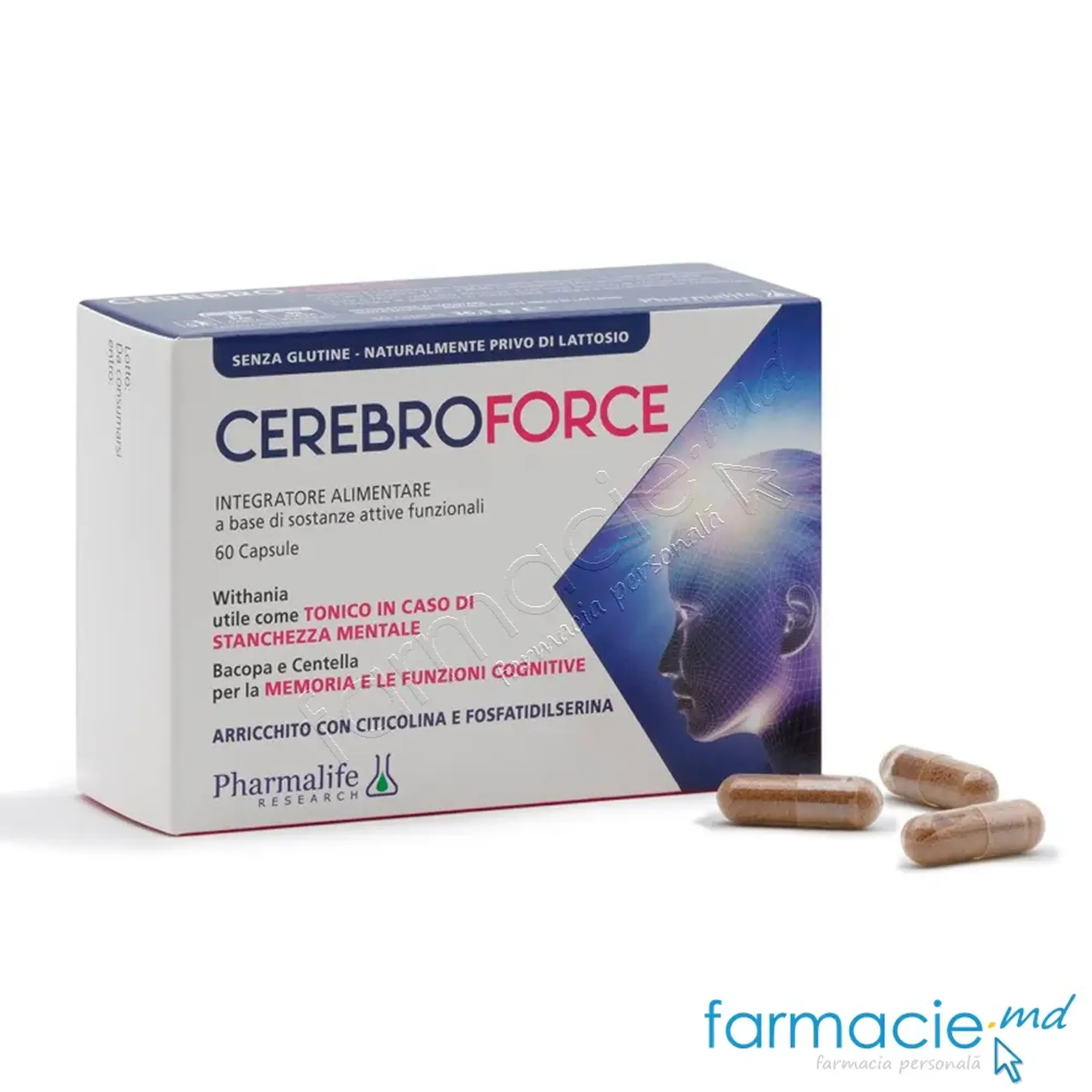 Cerebroforce (oboseala psihica,memorie,functii cognitive) caps.N60 Pharmalife