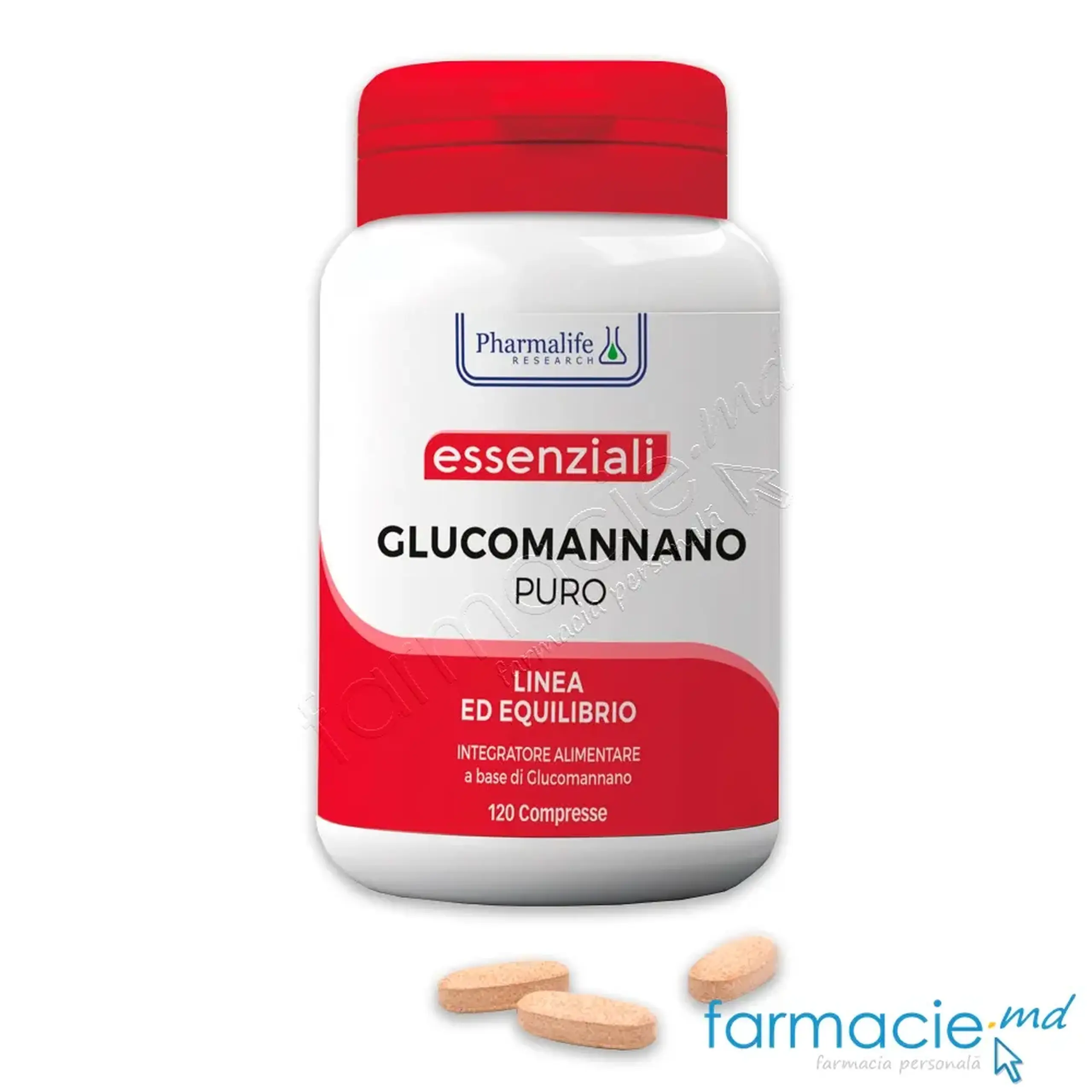Glucomannano Puro 350mg (echilibru metabolic) comp.N120 Pharmalife