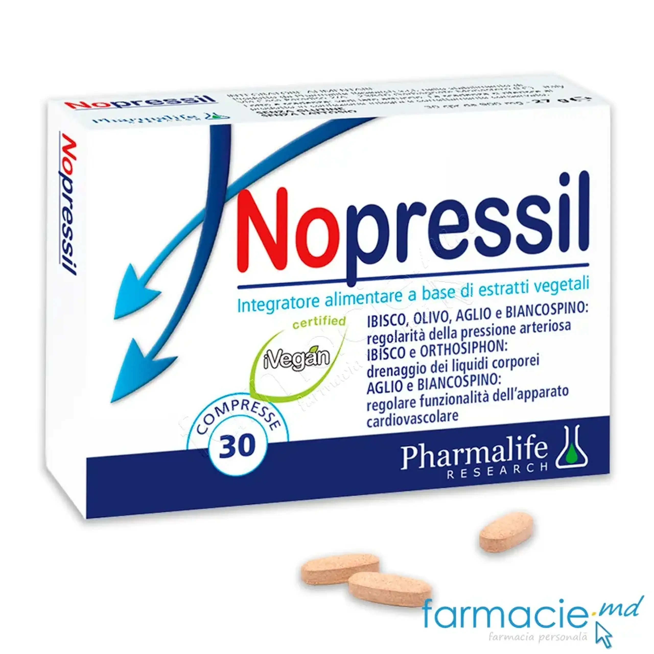 Nopressil (controlul tensiunii arteriale) comp. N30 Pharmalife