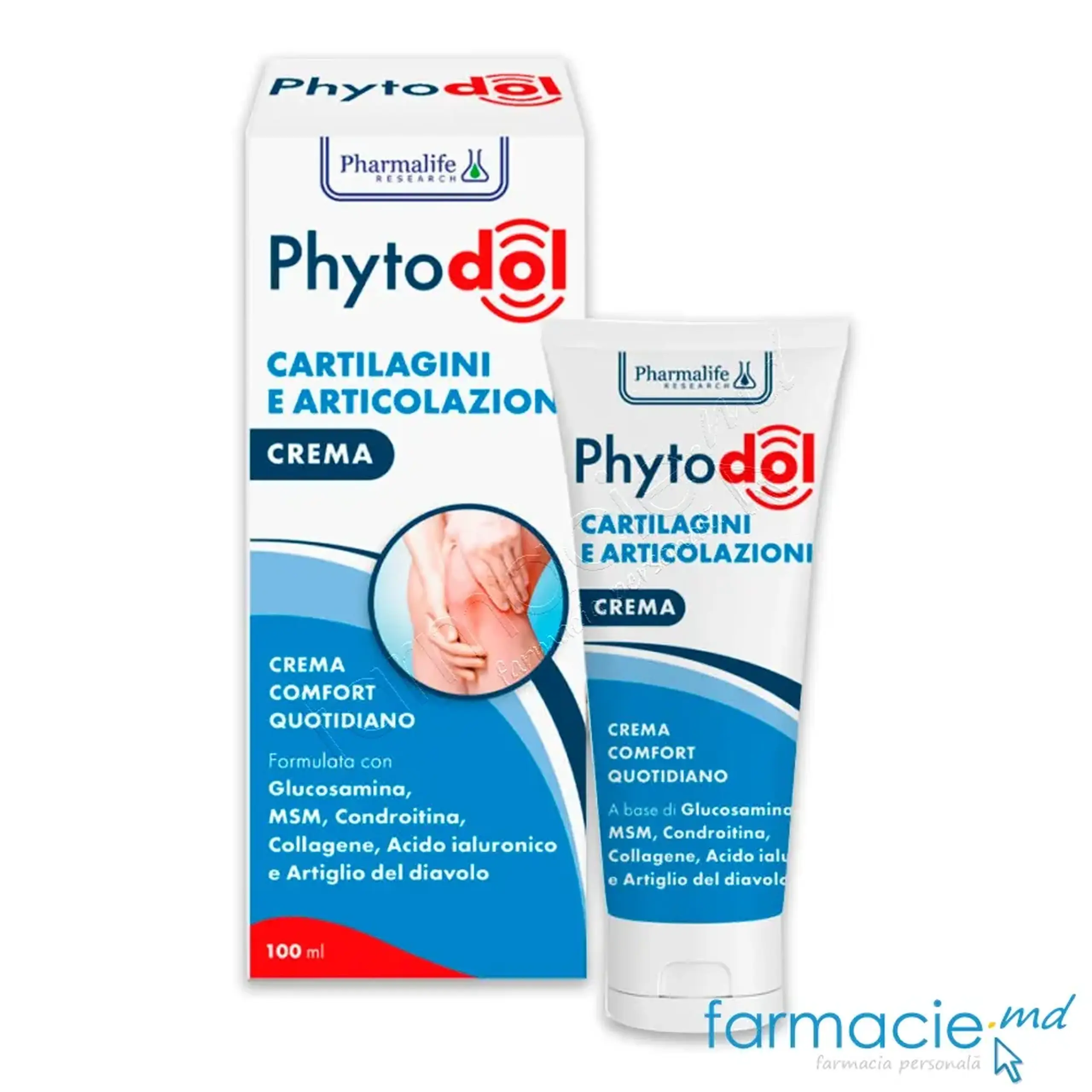 Phytodol Cartilaj,Articulatii (Glucosamina+MSM+Colagen+acid hyalur)crema 100ml Pharmalife