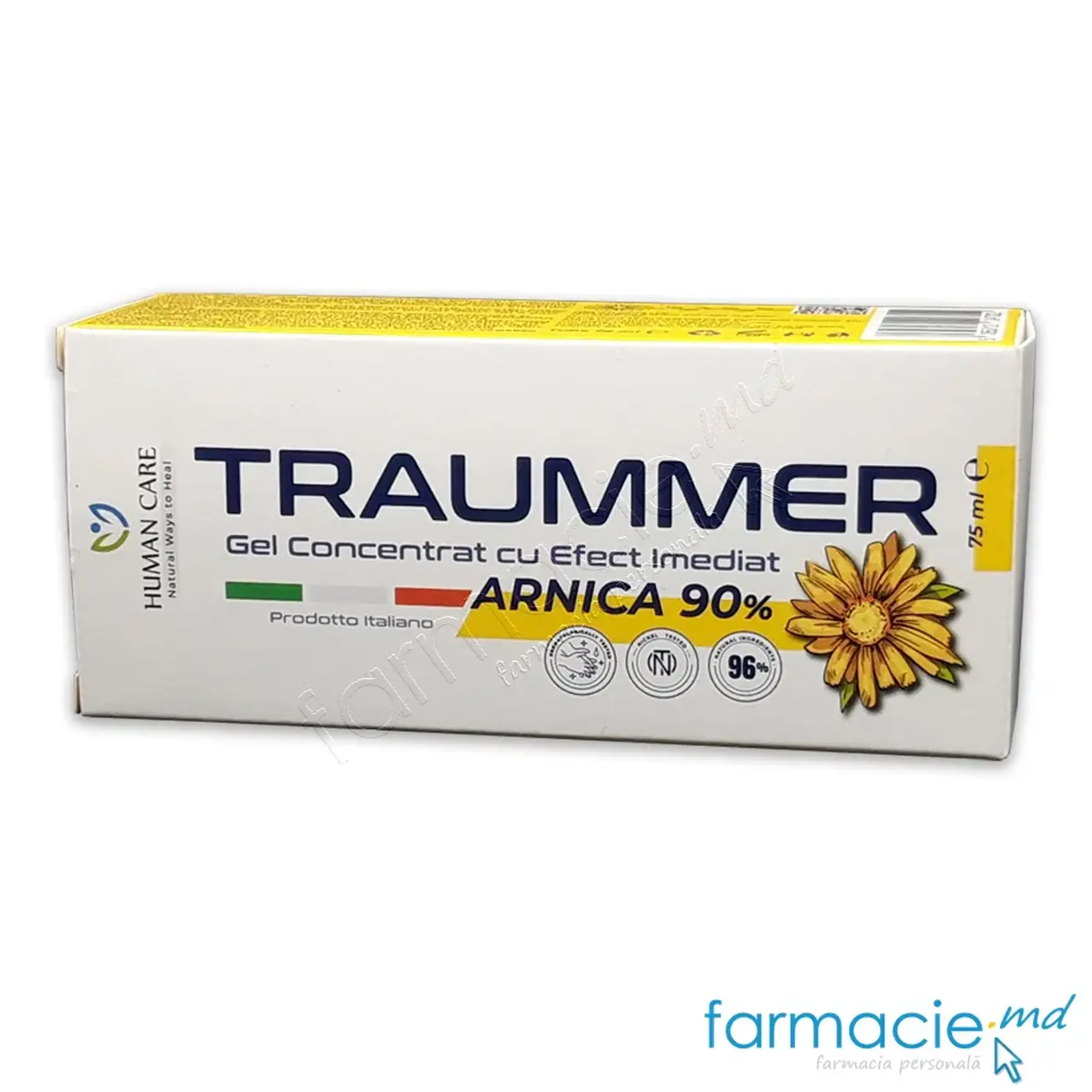 Traumer Arnica 90% Gel concentrat(entorse,vinatai,mialgii,articulatii)75ml Human Care