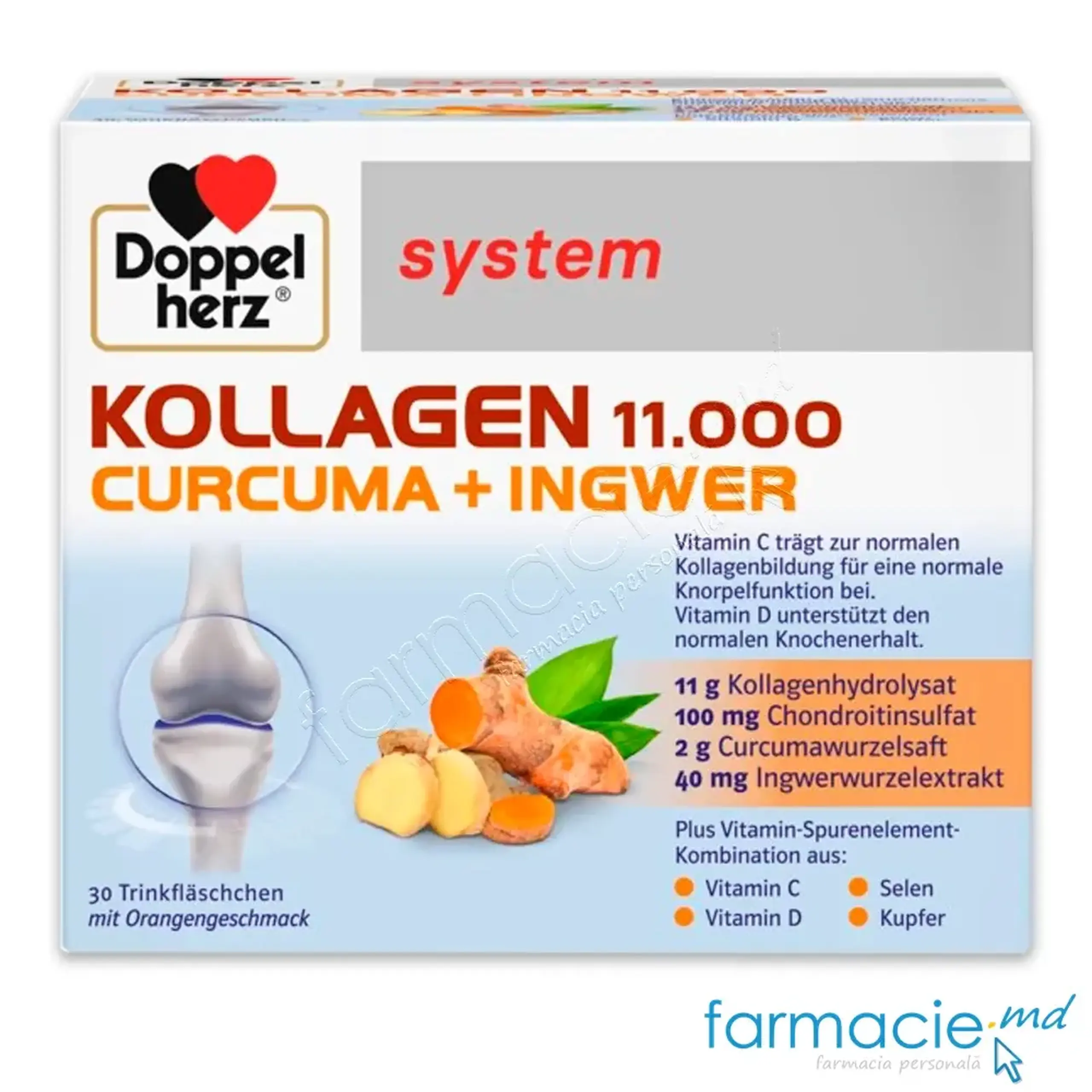 Colagen System 11000 Turmeric+Ghimbir flac. N30 Doppelherz