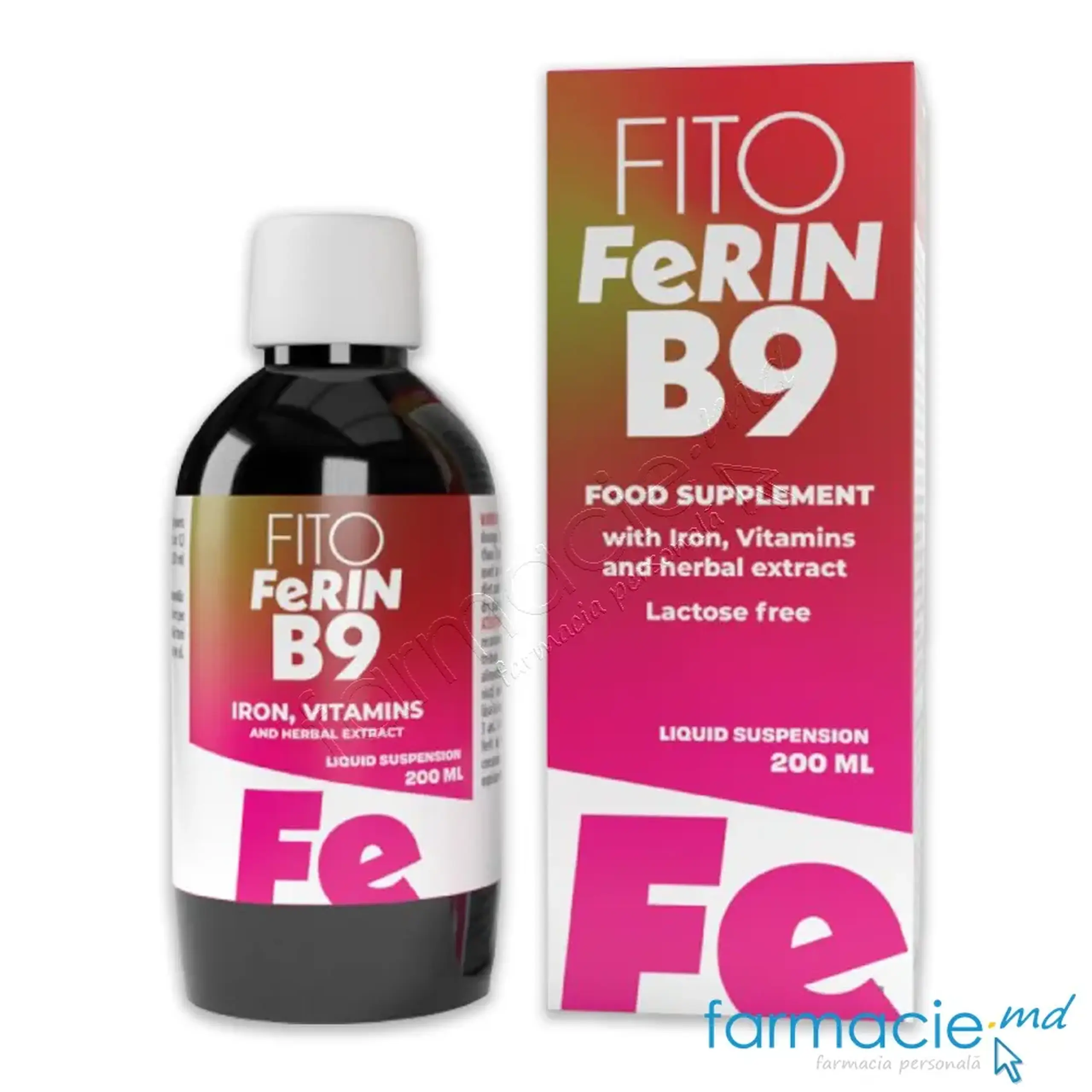 FitoFerin B9 sirop 200ml (Fe+ Zn,Cu,B12,acerola) Pharmalife