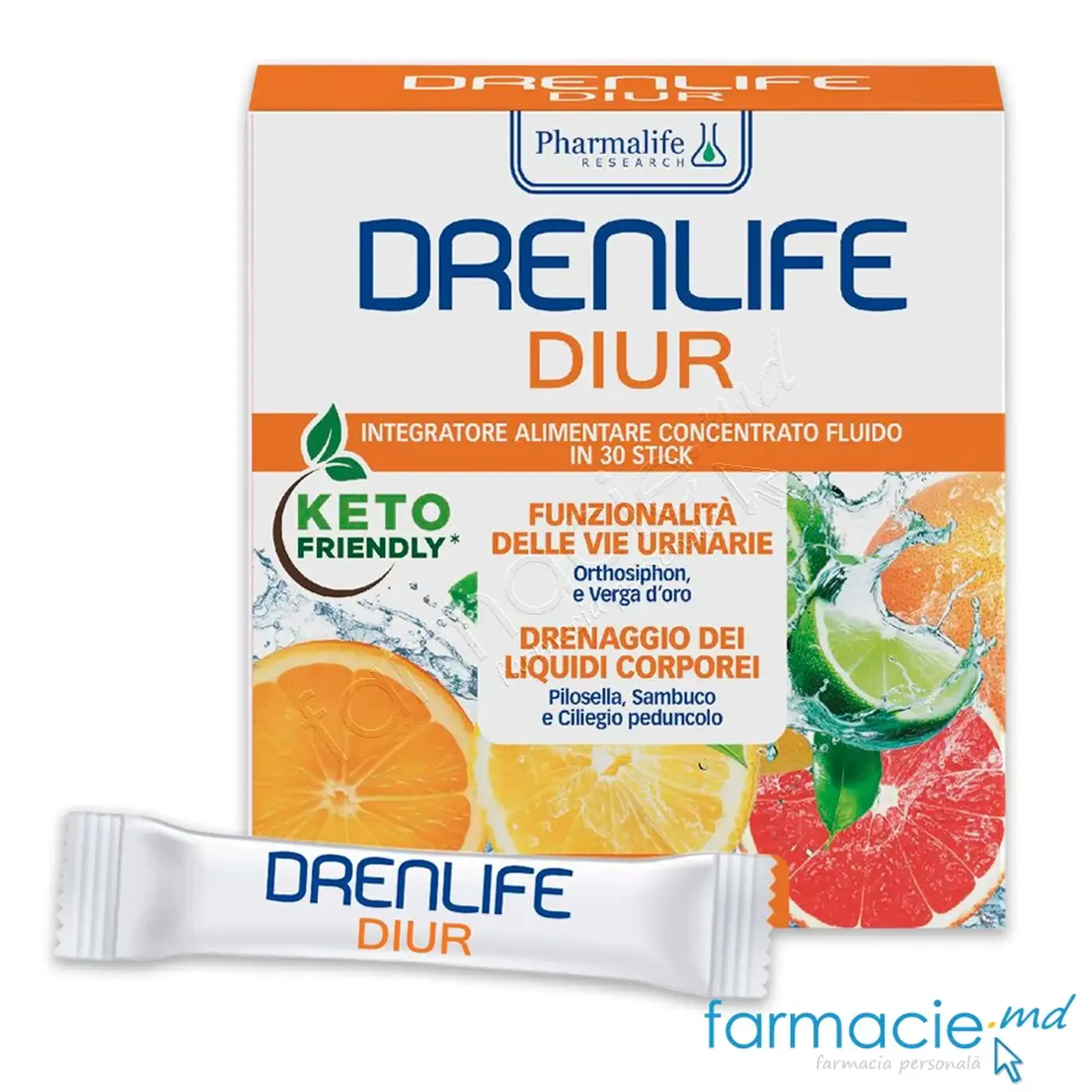 Drenlife Diur stick N30 (diuretic,drenajul fluidelor) Pharmalife