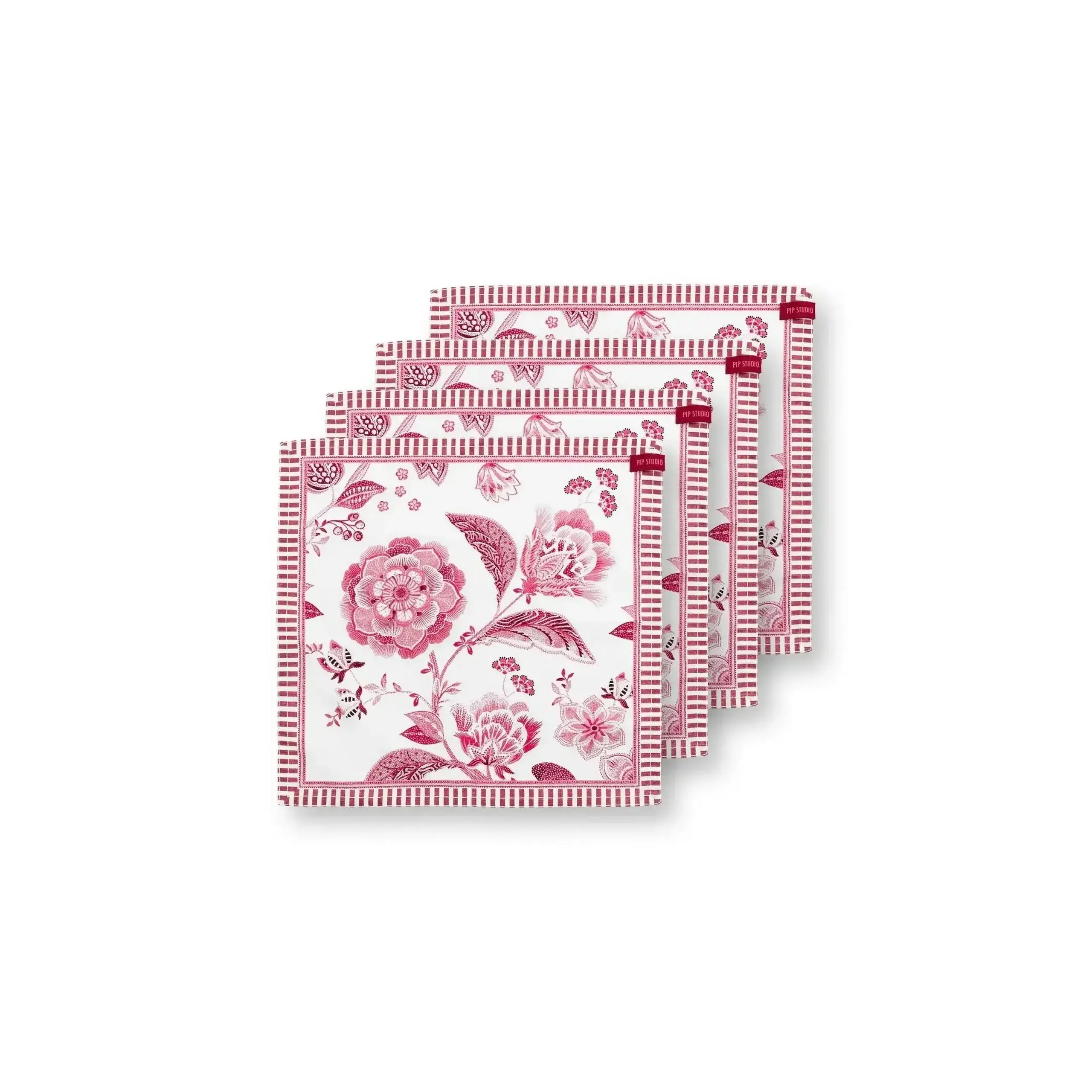 Set 4 servetele 40x40cm Royal Regal Flower rosu