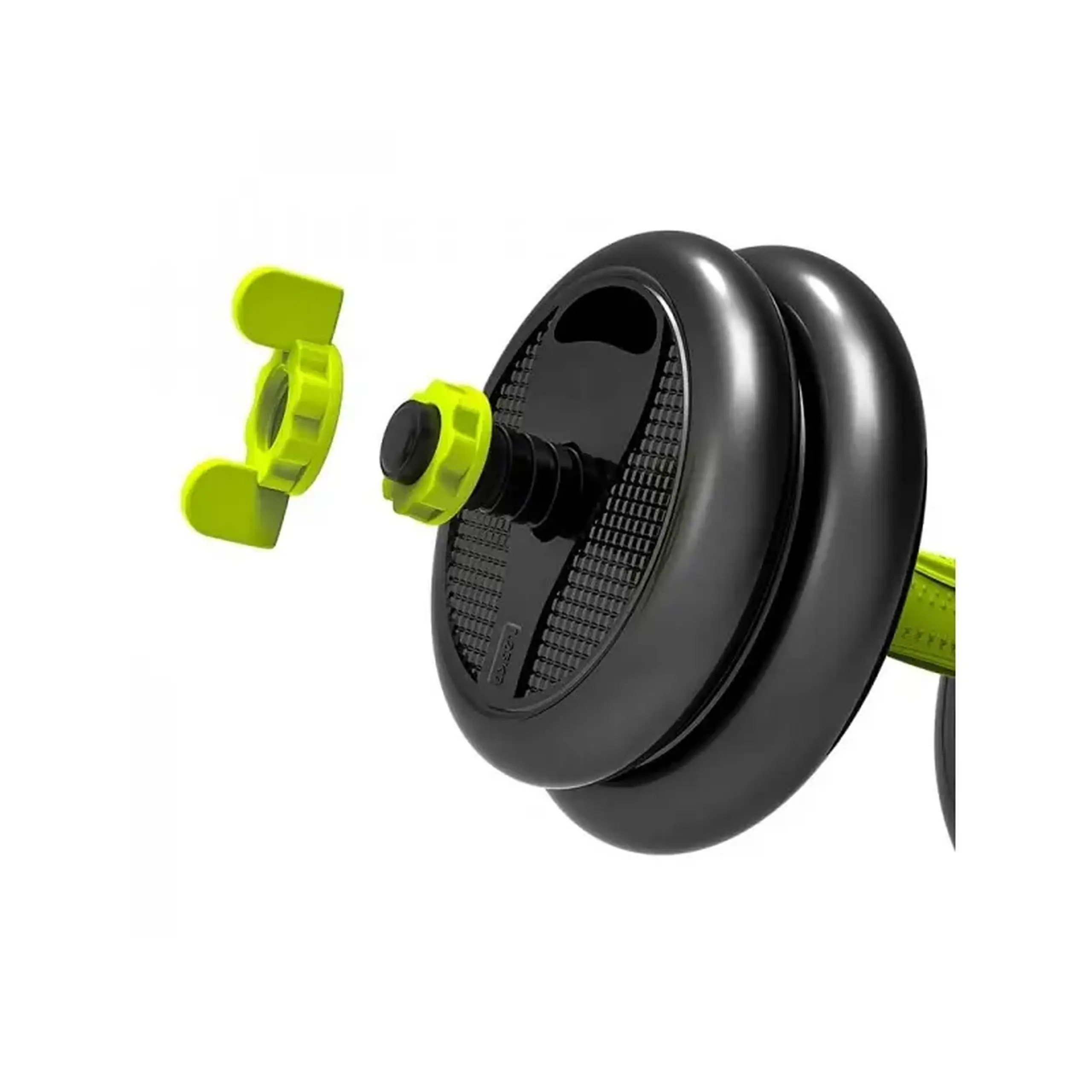 Set Gantere reglabile kettlebell FitTronic 5 in 1 de 20 kg ZK20, cu bara curbata Z, bara dreapta, roata de abdomen si o multitudine de combinatii posibile