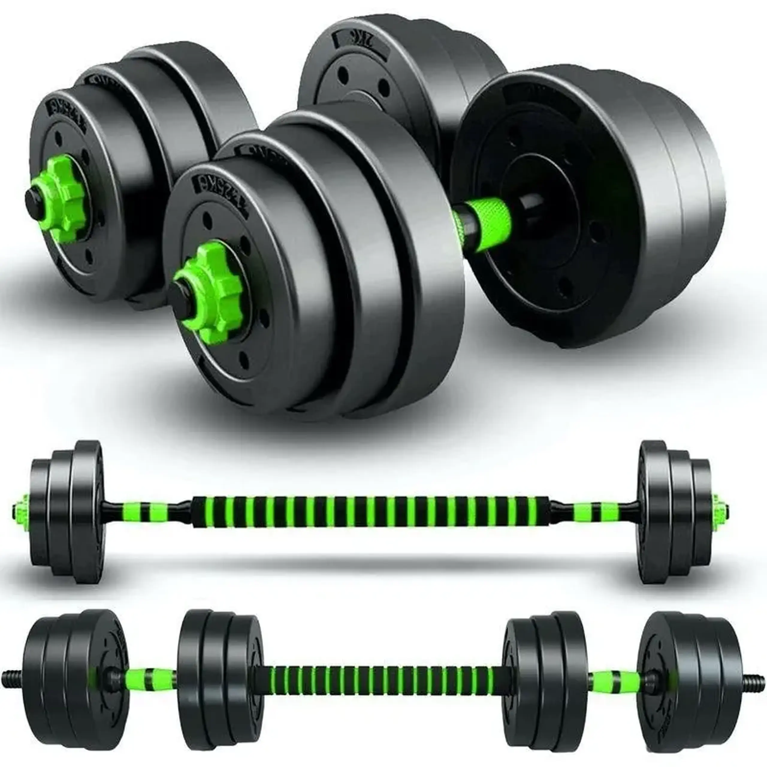 Set gantere reglabile kettlebell FitTronic 30 kg, 2x15 kg, prindere antiderapanta, negru