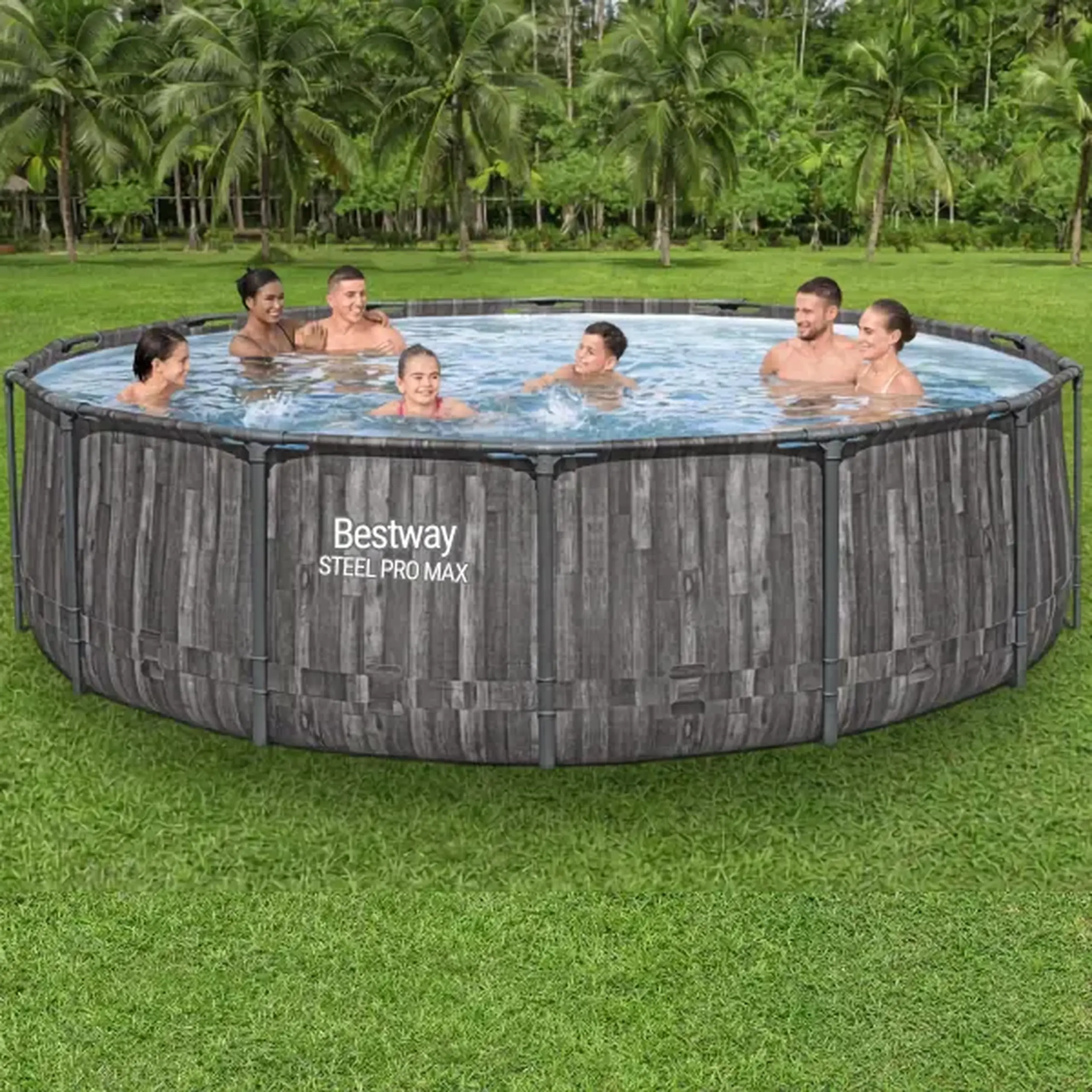 Bestway Piscina STEEL PRO MAX Round 427x107 cm, 13030L, cadru metalic