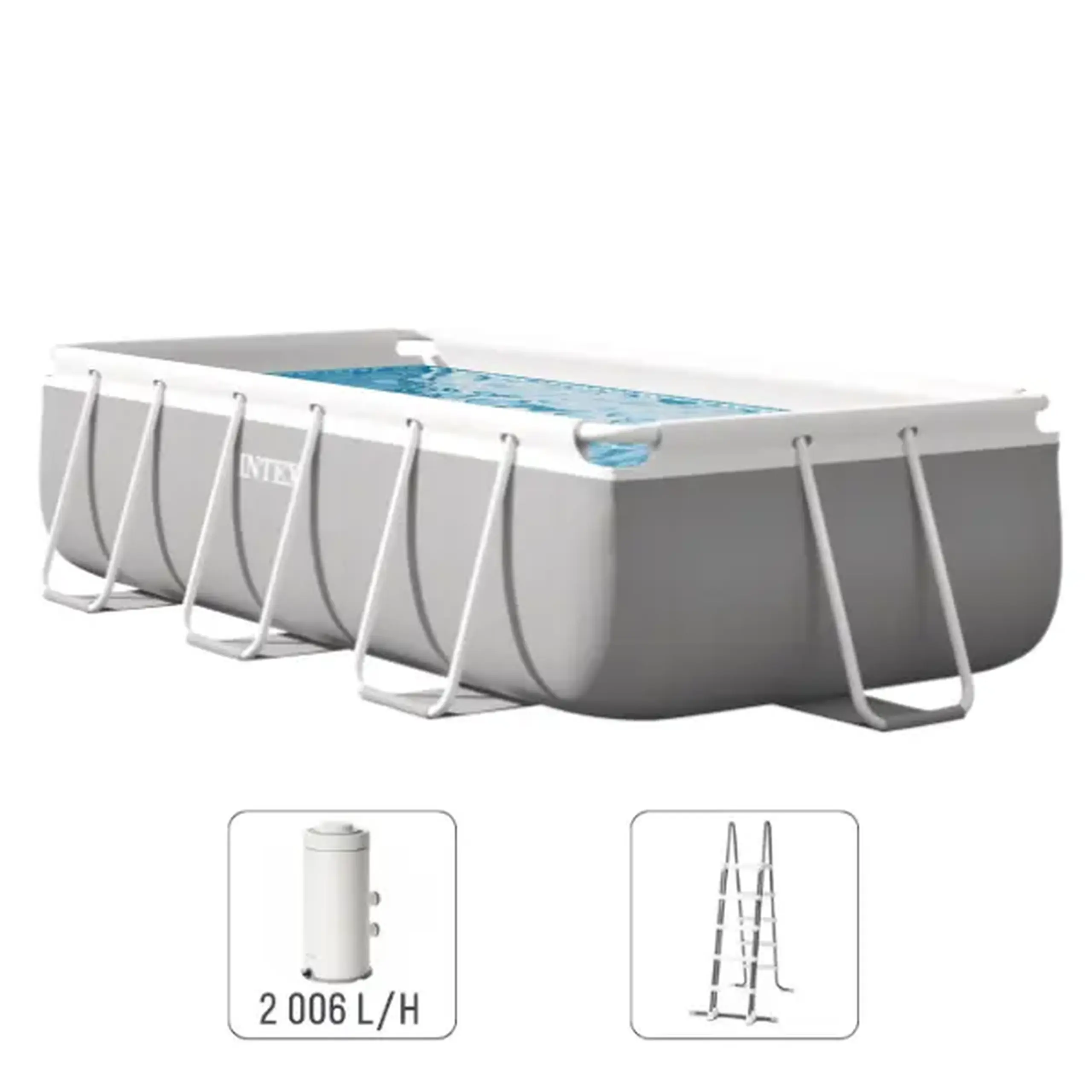 INTEX Piscină PRISM FRAME RECTANGULAR 300x175x80cm, 3539L, cadru metalic, cu pompă de filtrare