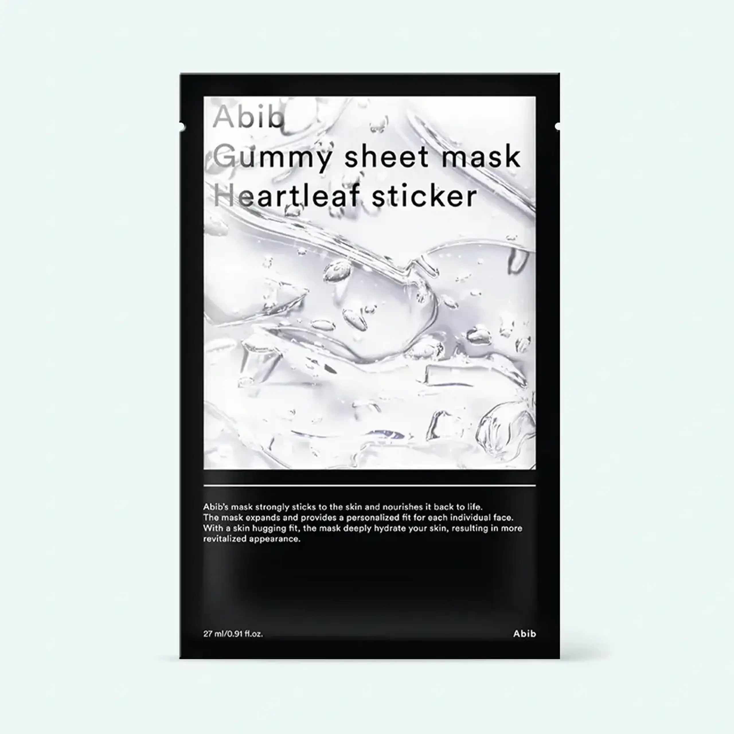 Mască reparatoare pentru piele iritată ABIB Gummy Sheet Mask Heartleaf Sticker