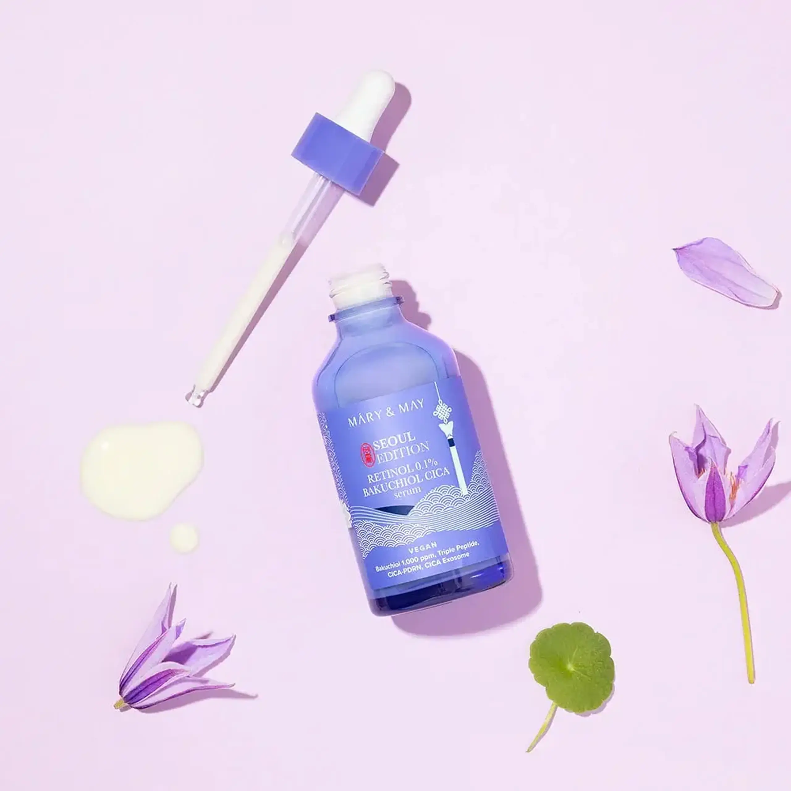 Serum cu retinol și bakuchiol Mary&amp;May Retinol 0.1% Bakuchiol Cica Serum Seoul Edition 80ml