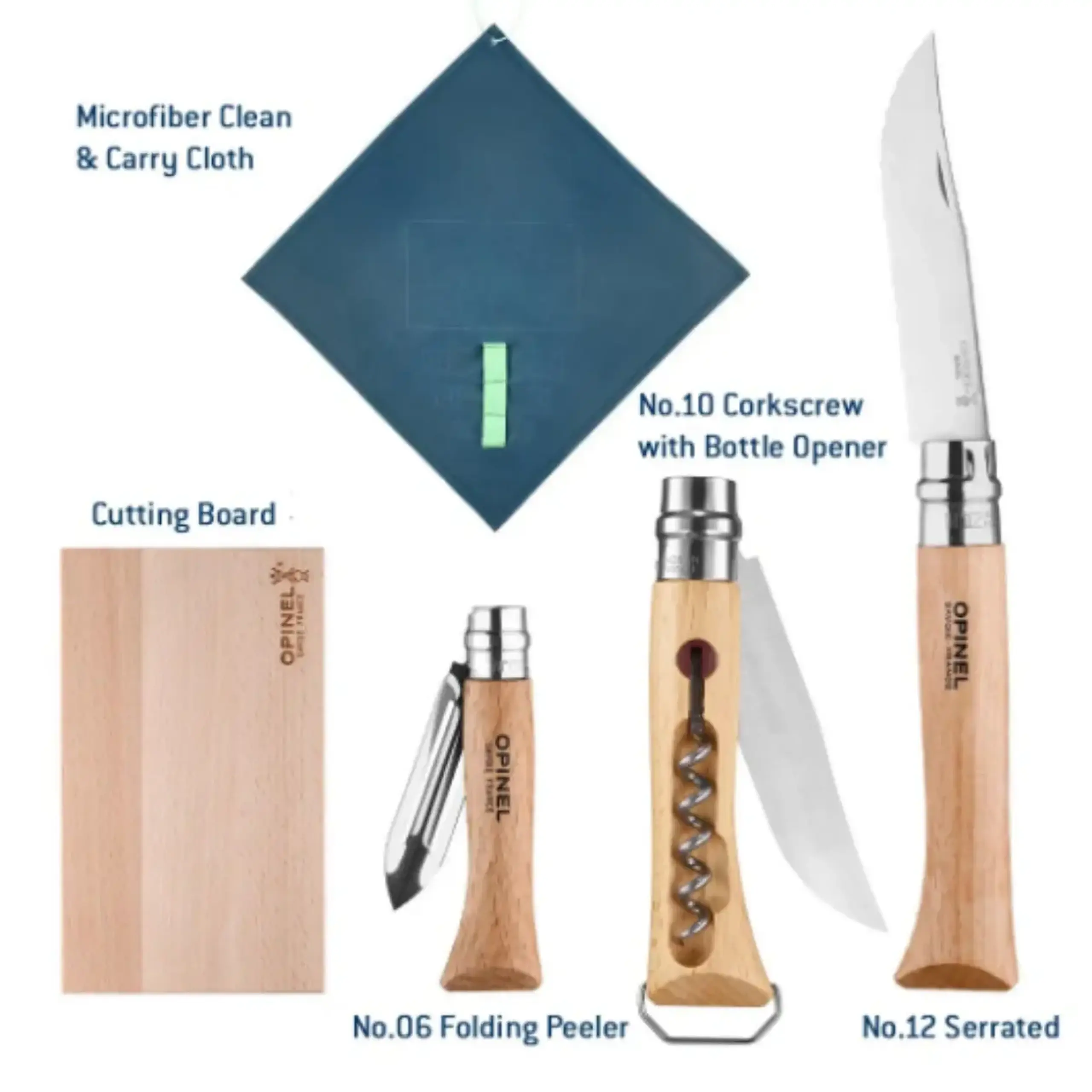 Set cuțite de bucătărie Opinel Nomadic Kit Nr10 with bottle opener