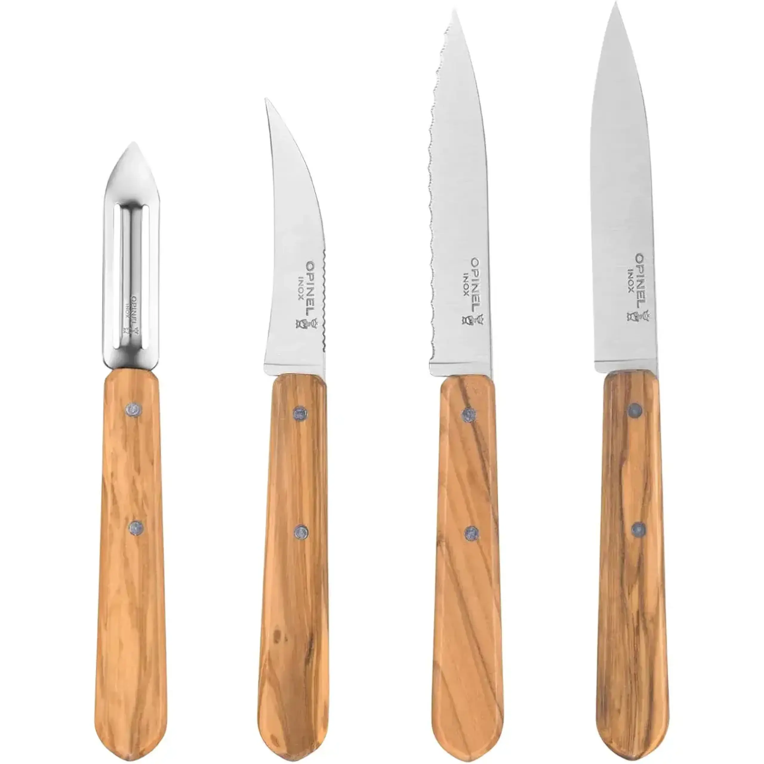 Set cuțite de bucătărie Opinel Box The Essentials Olivewood