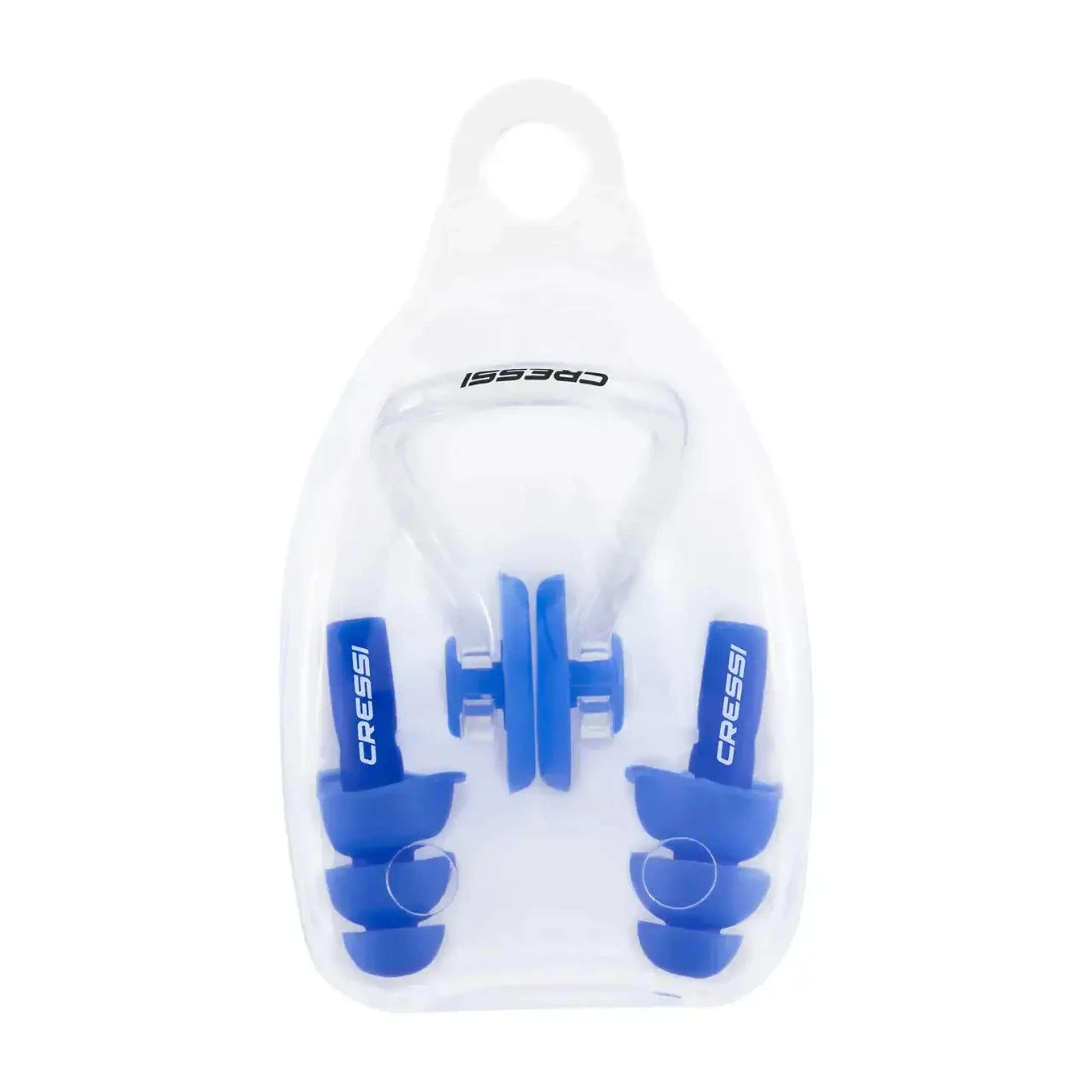 Set de inot Cressi-Sub Aqua Kit Ear Plugs + Nose Clip Blue