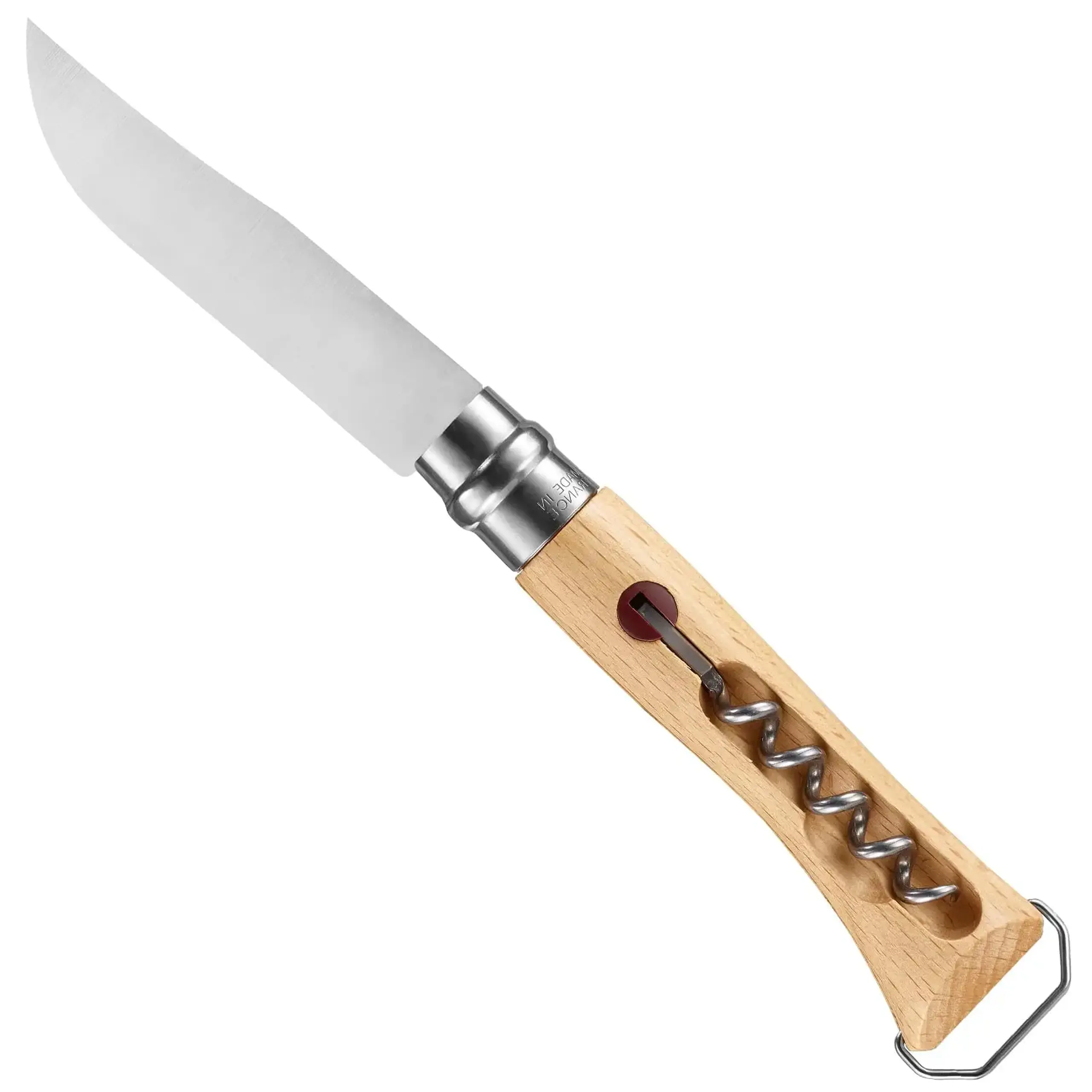 Cuțit Opinel Stainless Steel Corkscrew Bottle Opener Nr.10