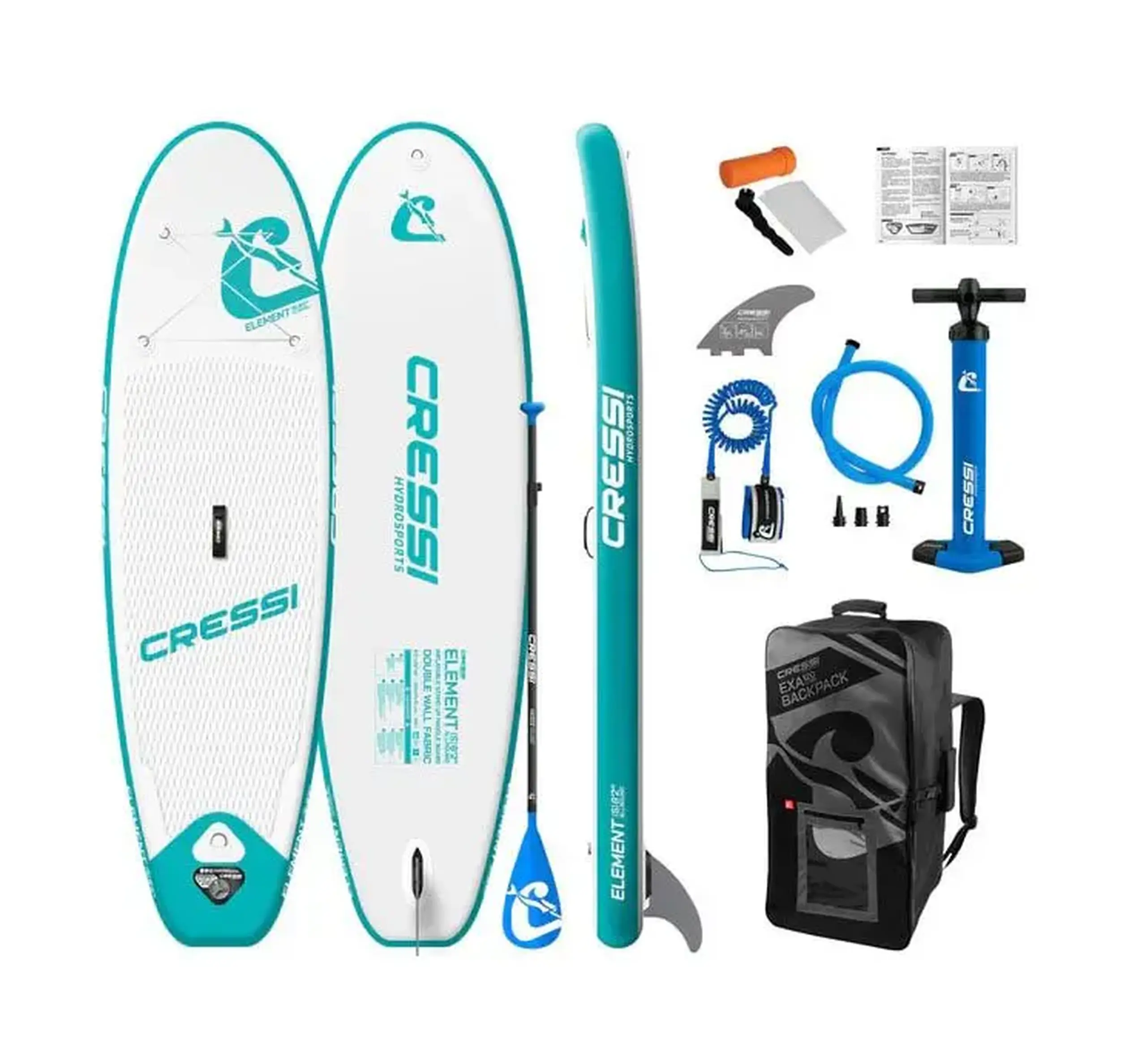Placa gonflabila Cressi-Sub Element All Round Isup Set aquamarine