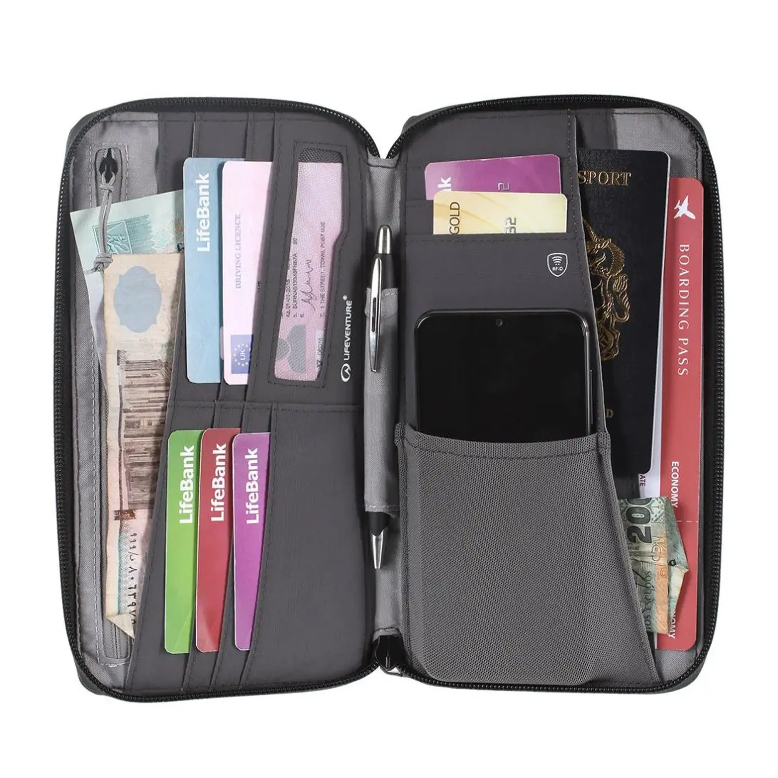 Portmoneu Lifeventure RFID Travel Wallet Recycled