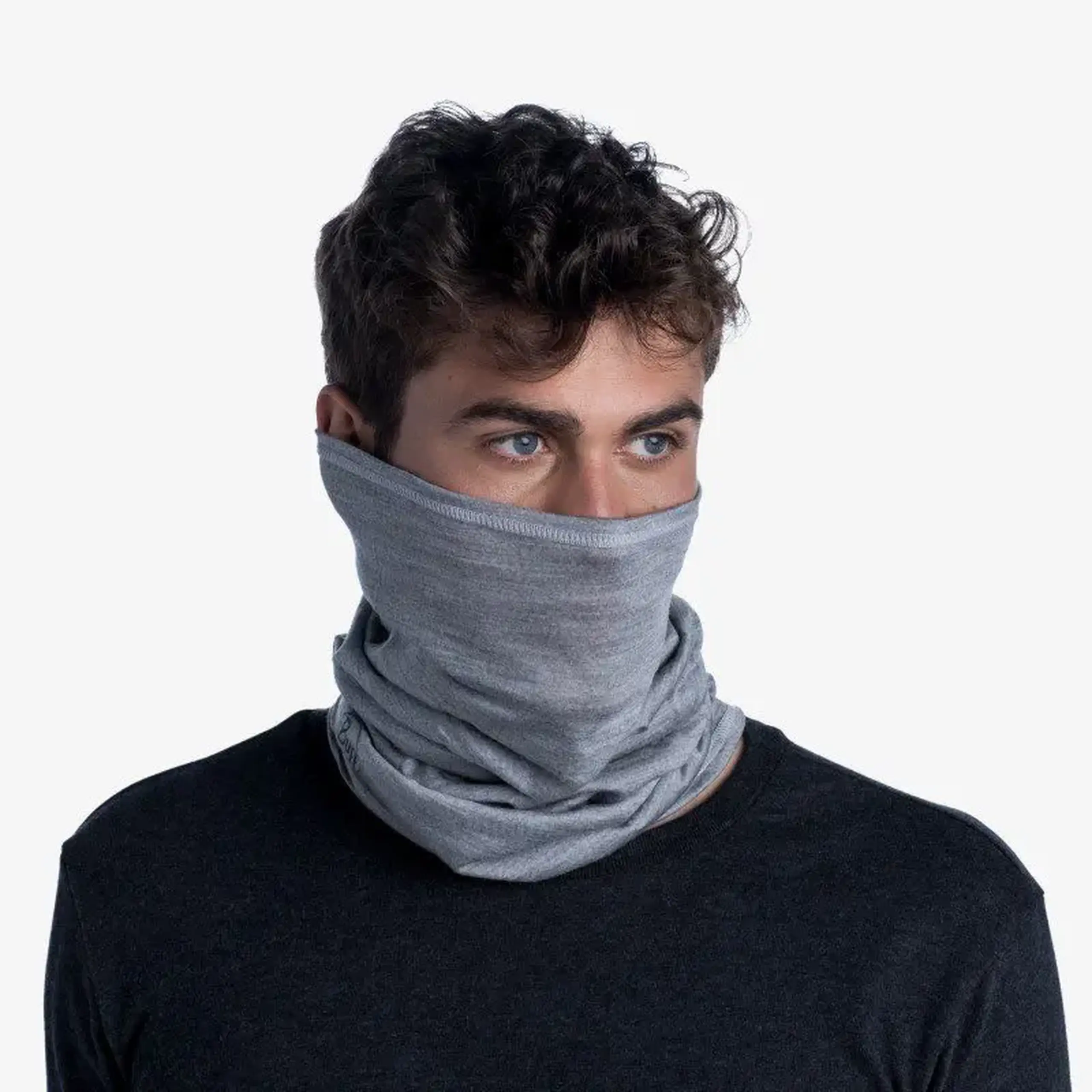 Buff ușor din lână merino Solid Light Grey
