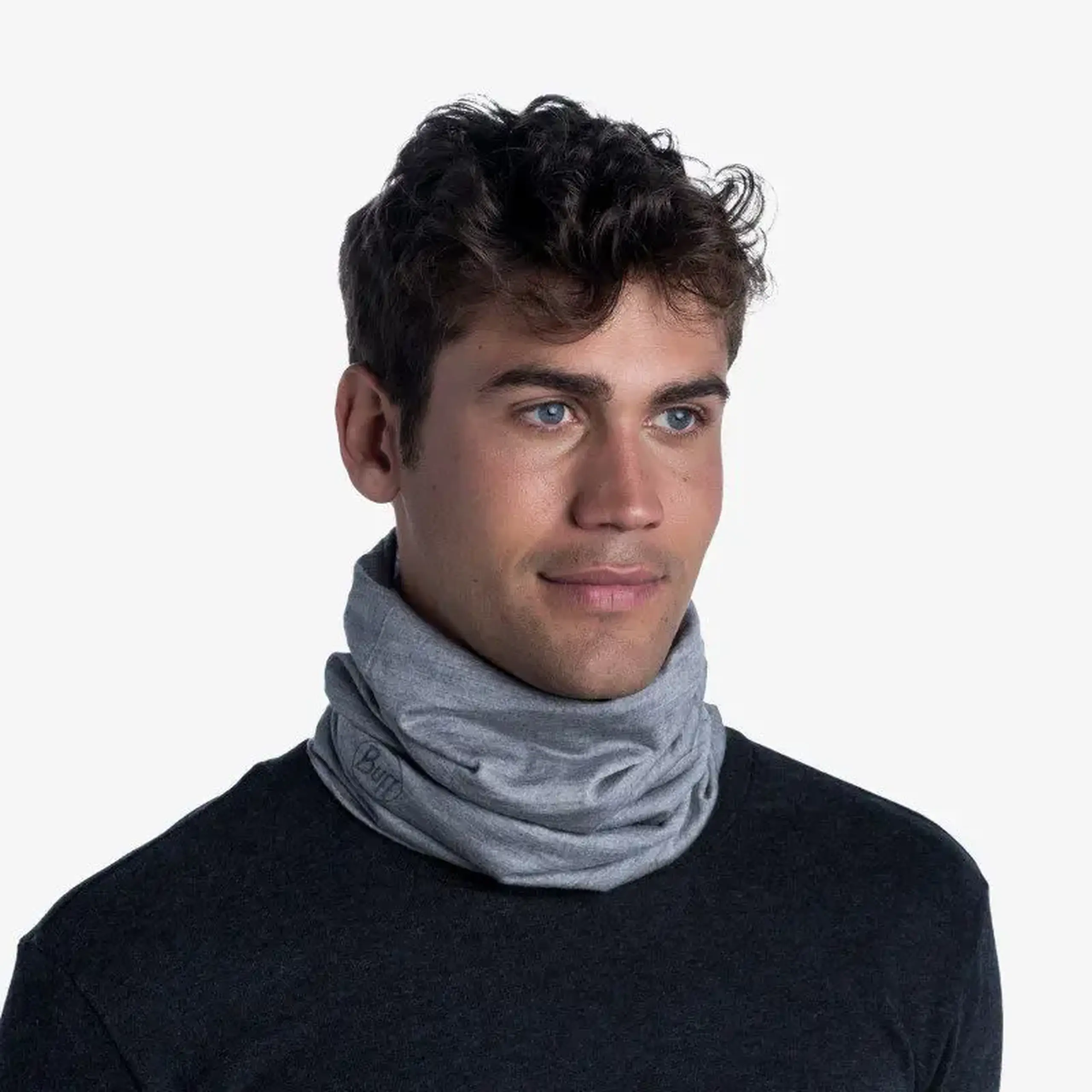 Buff ușor din lână merino Solid Light Grey