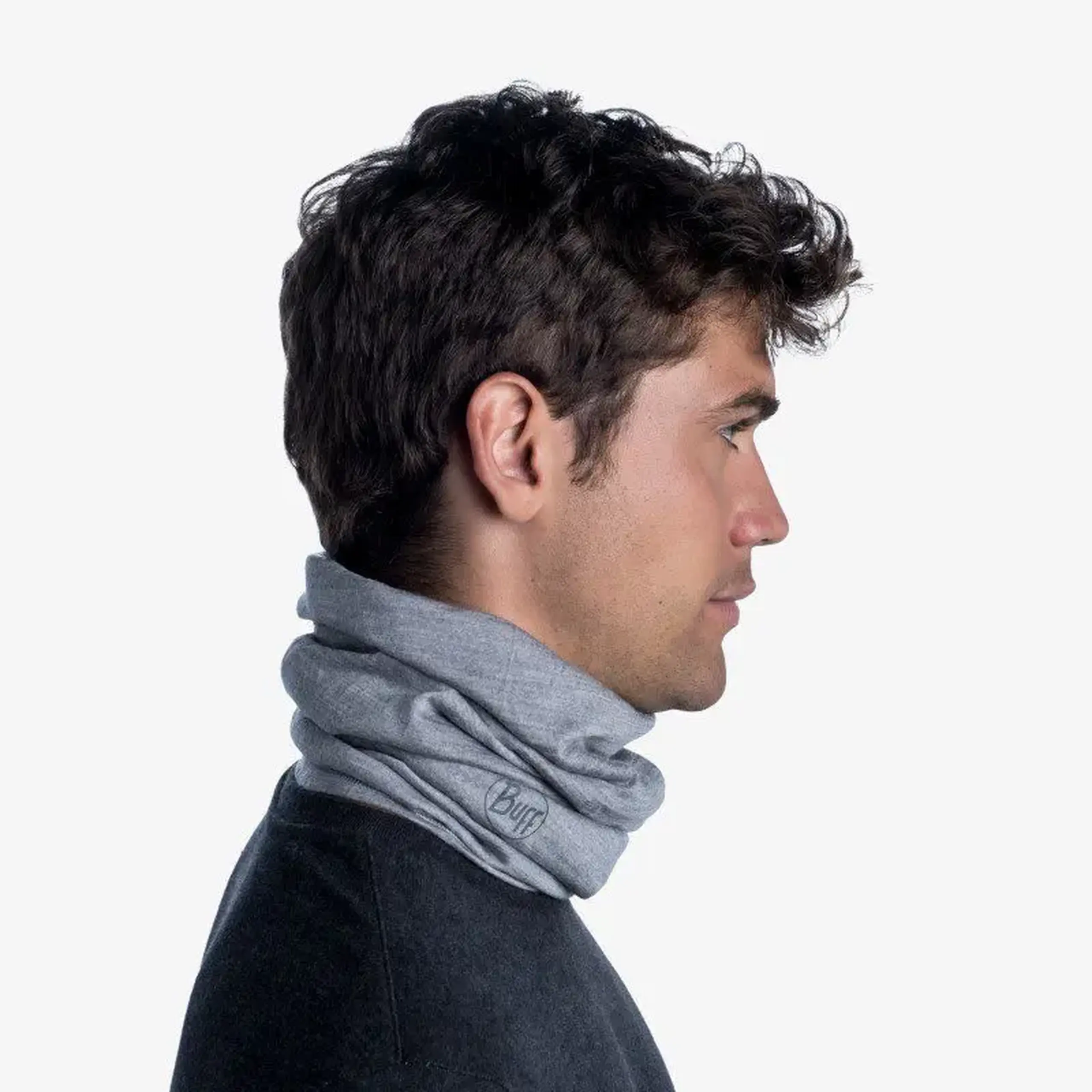 Buff ușor din lână merino Solid Light Grey