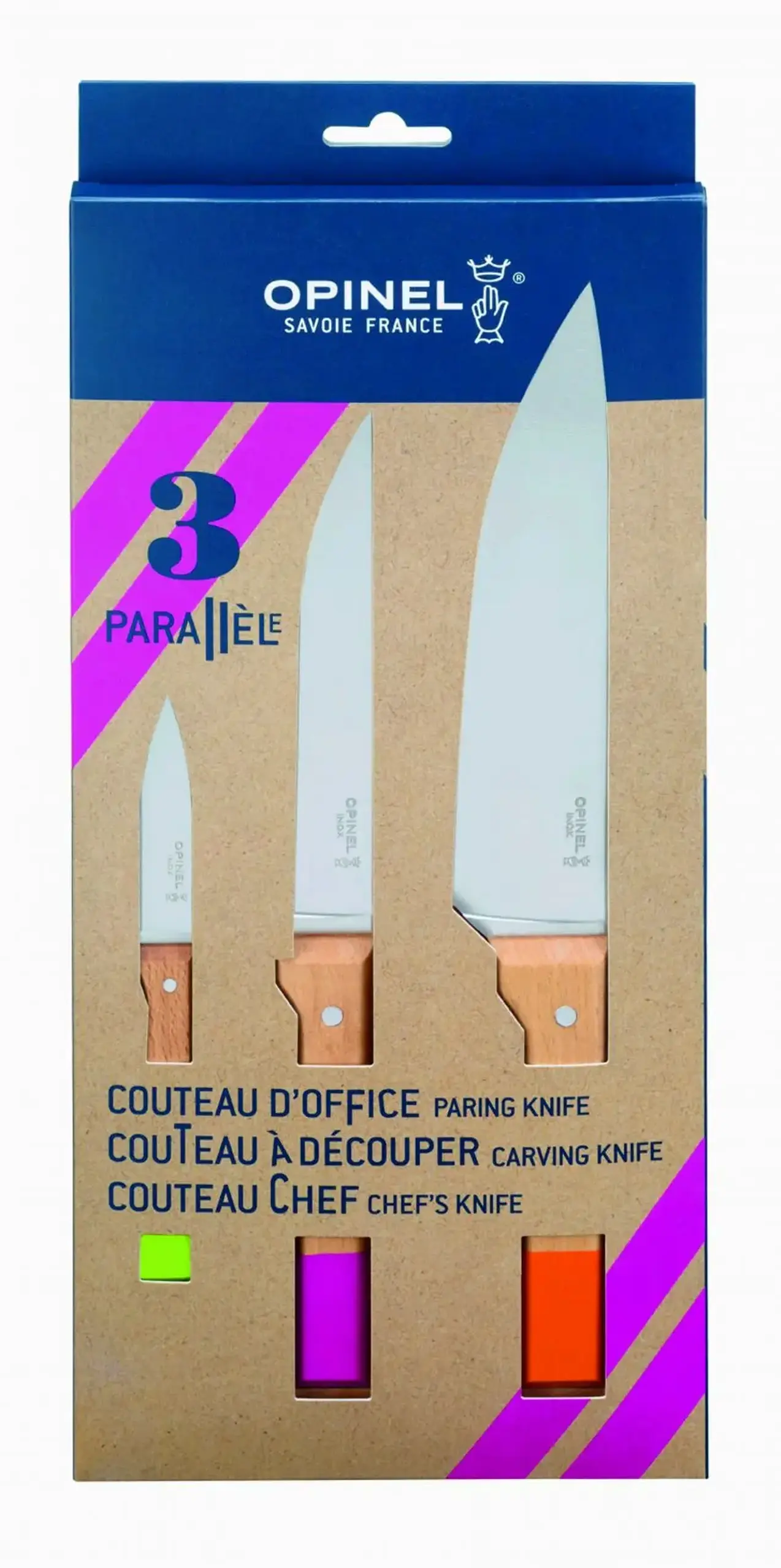 Set de cuțite de bucătărie Opinel Trio Parallele