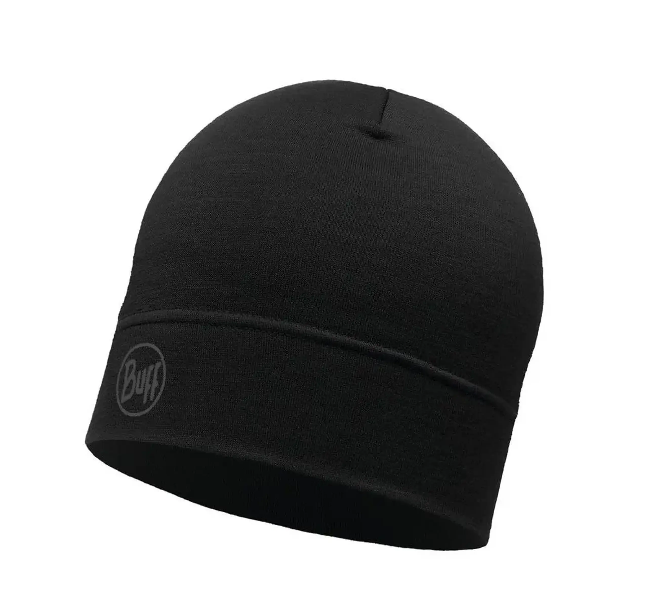 Căciulă din lână merino Buff Solid Black