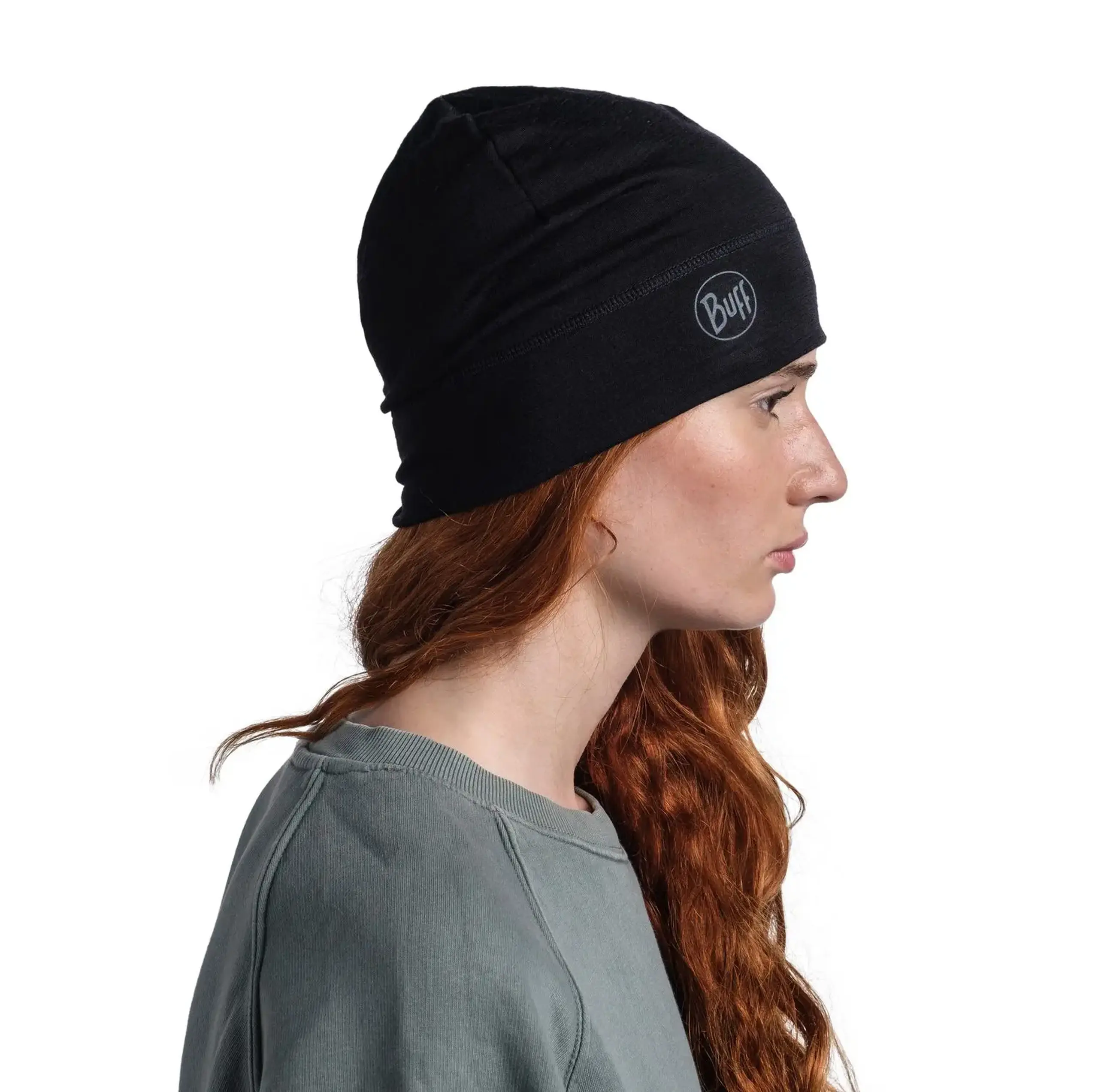 Căciulă din lână merino Buff Solid Black