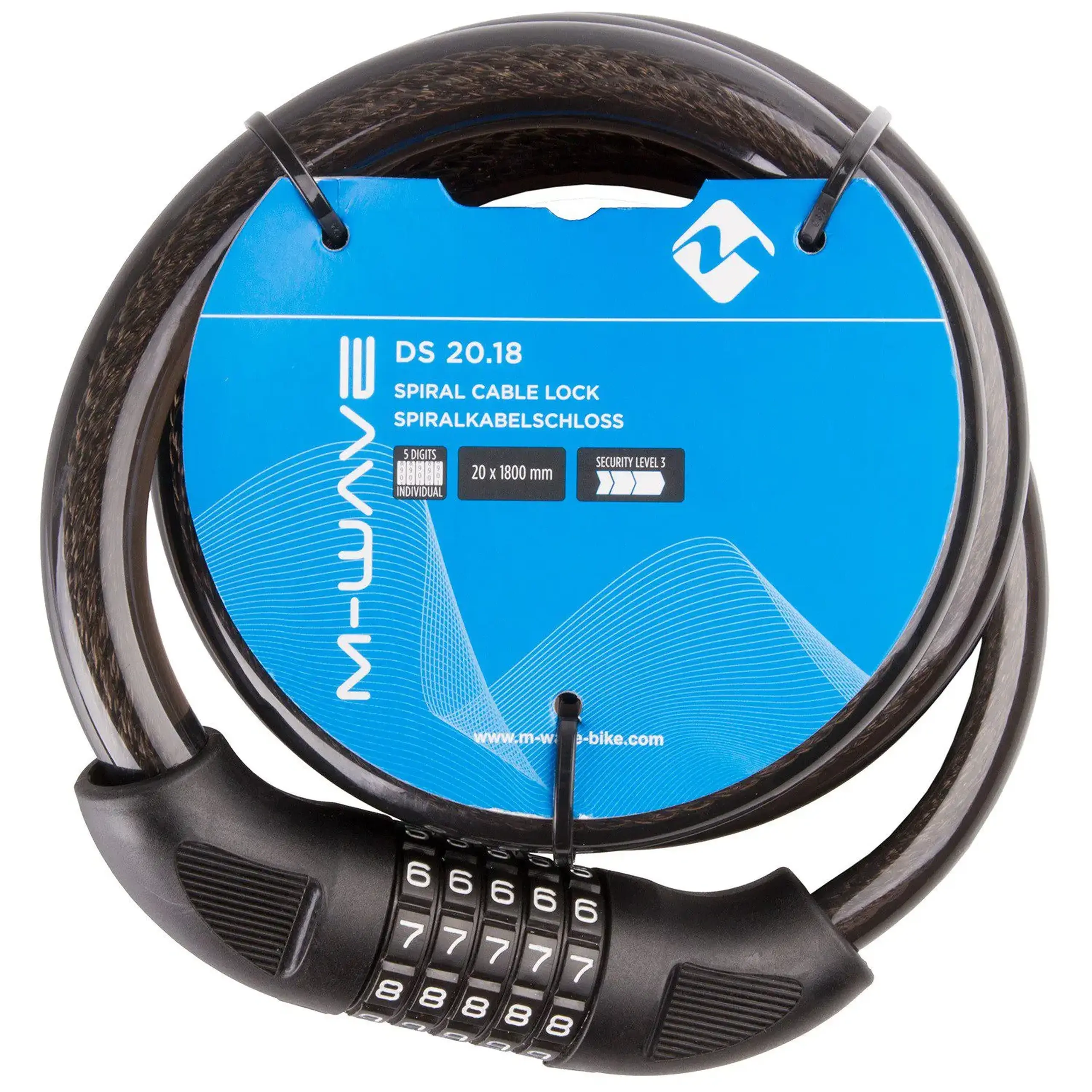 Lacăt bicicletă M-WAVE DS 20.18mm Spiral Cable Lock